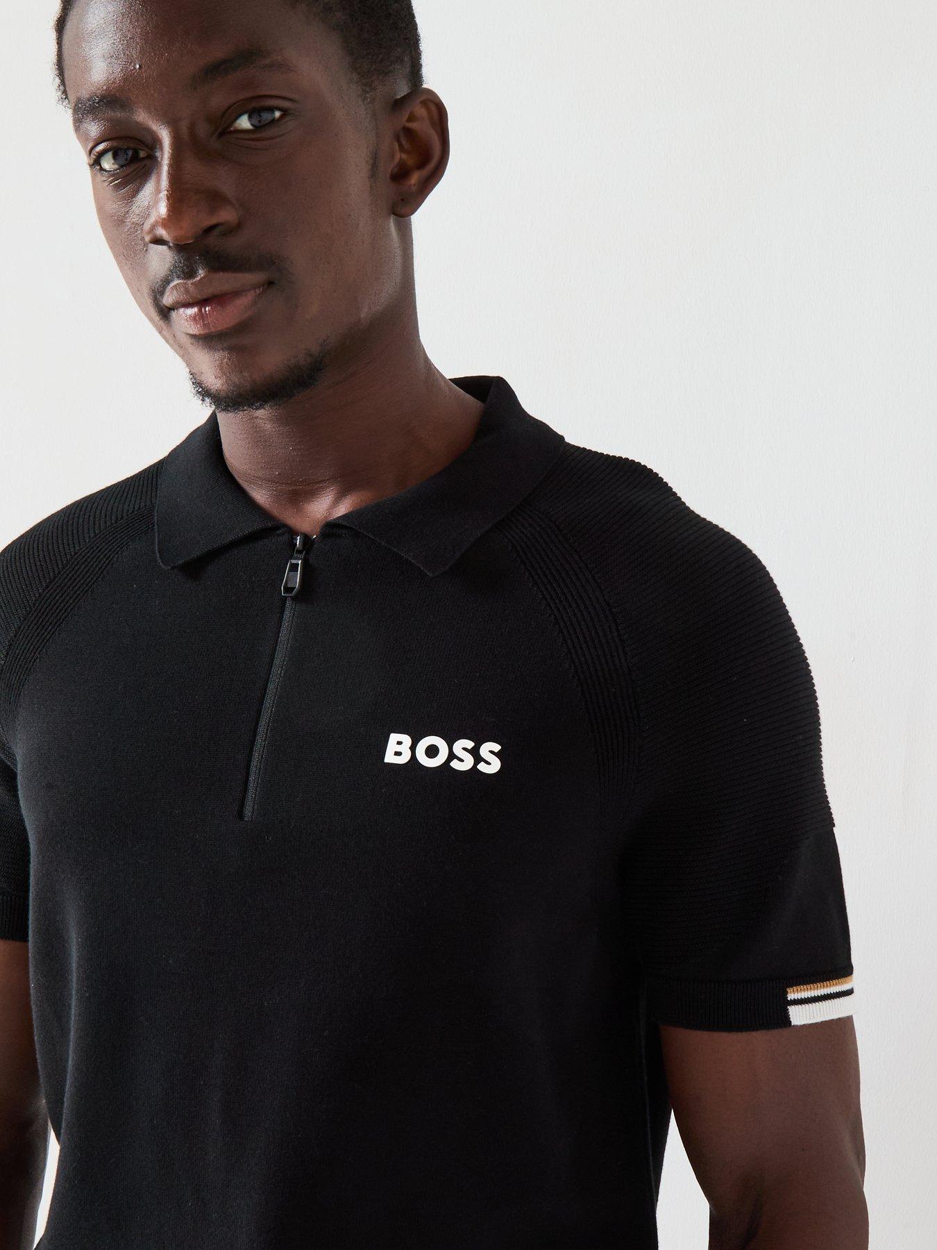 Image 4 of 4 of BOSS Mens Golf Slim Fit K Perform-Max Polo Shirt - Black