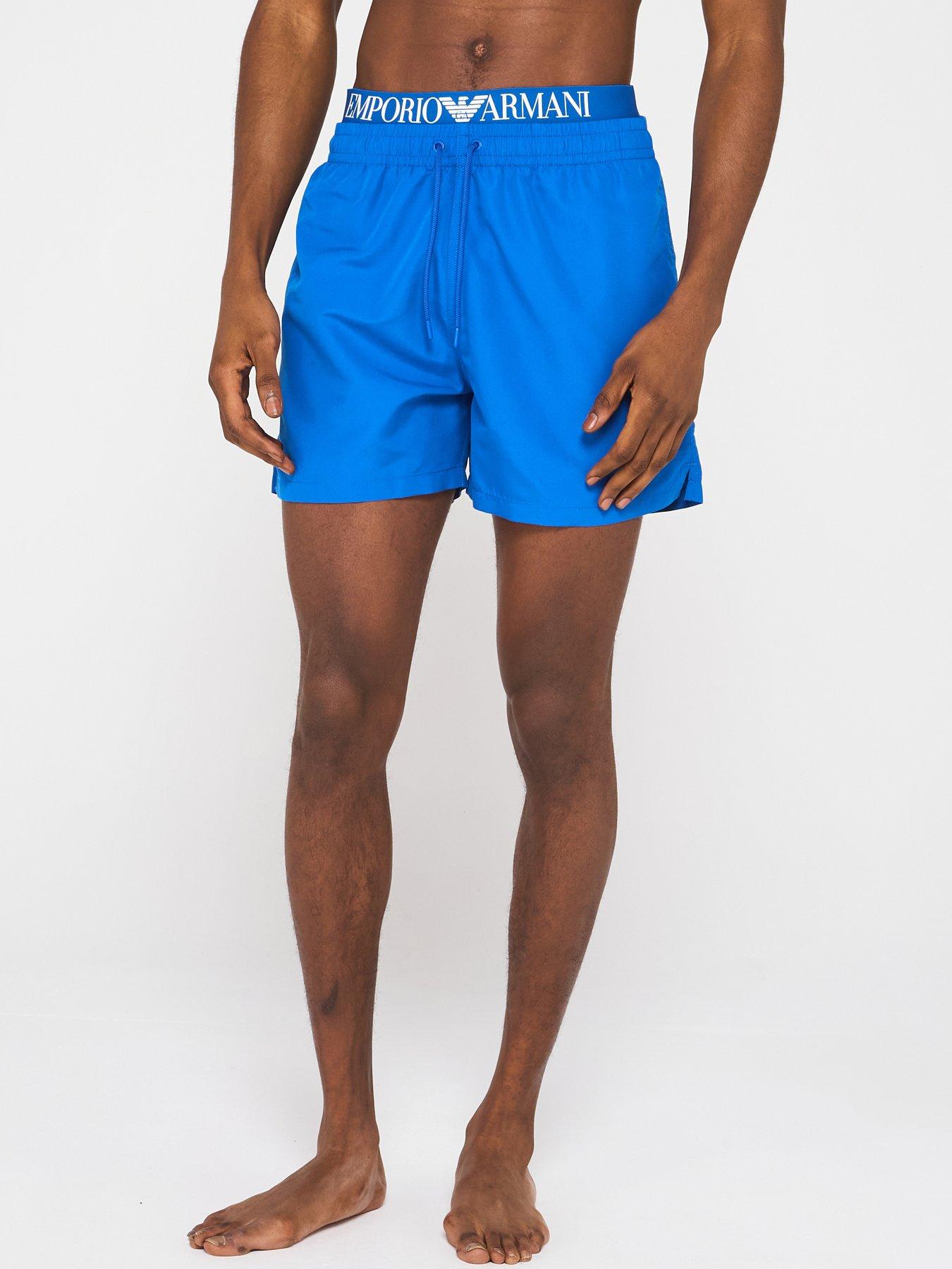 undefined Logo Double Waistband Swimshorts - Bright Blue
