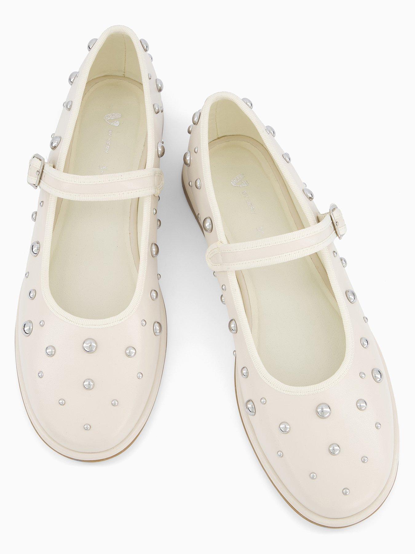 Image 5 of 8 of V by Very Mary Jane Ballet Pump With Studs - Cream