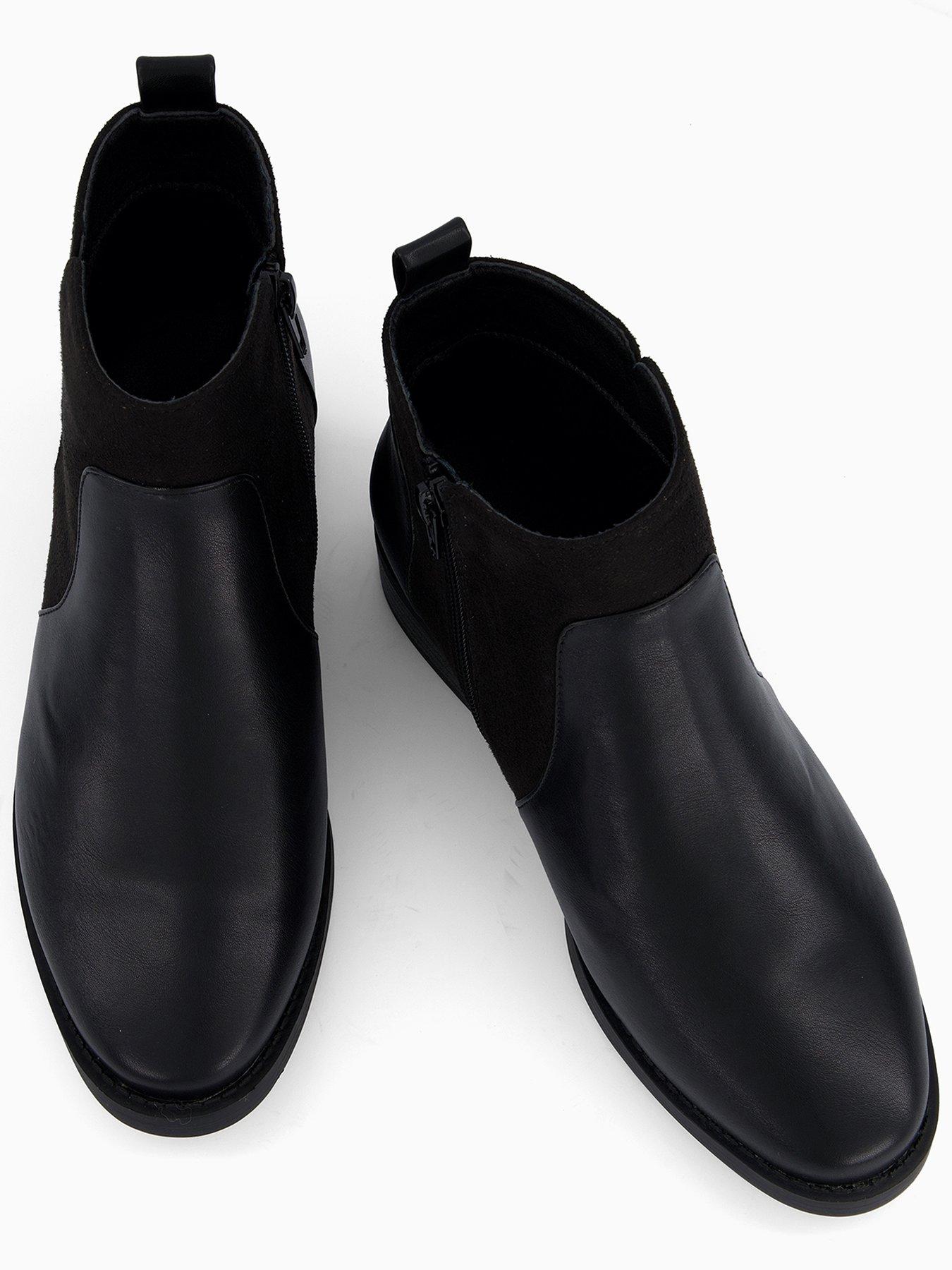 Image 3 of 7 of V by Very Extra Wide Fit Flat Ankle Boots - Black