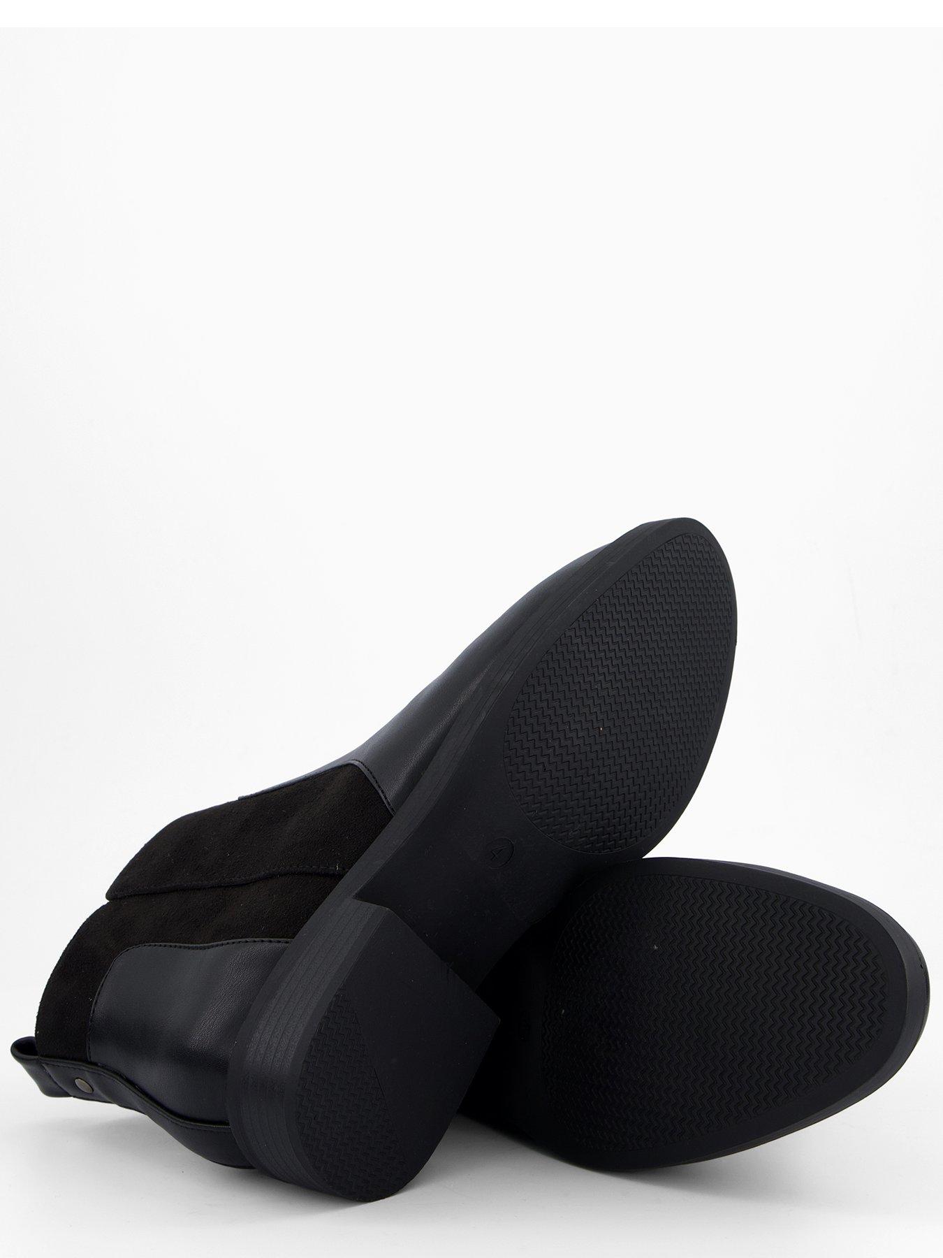 Image 4 of 7 of V by Very Extra Wide Fit Flat Ankle Boots - Black