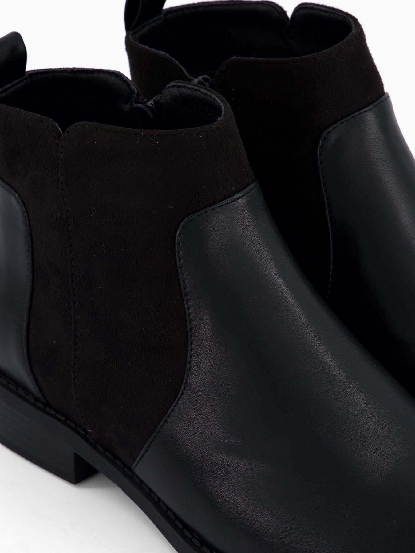Image 5 of 7 of V by Very Extra Wide Fit Flat Ankle Boots - Black