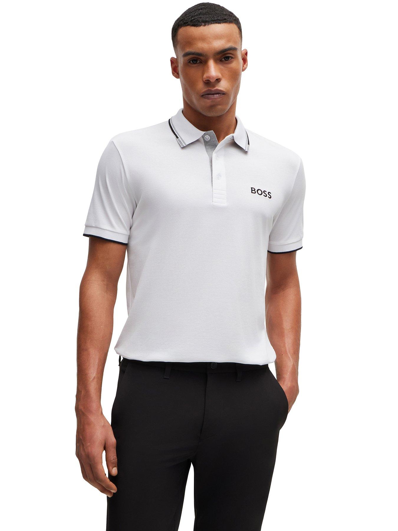 Boss Mens Golf Paddy Pro Regular Fit Polo Shirt - White