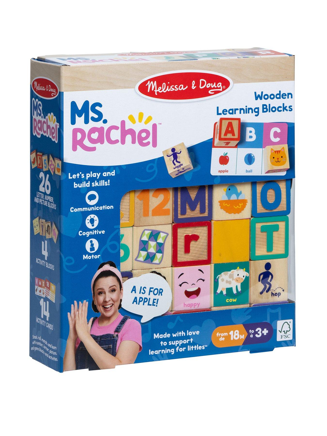 Melissa & Doug Ms. Rachel Wooden Learning Blocks + Activity Cards