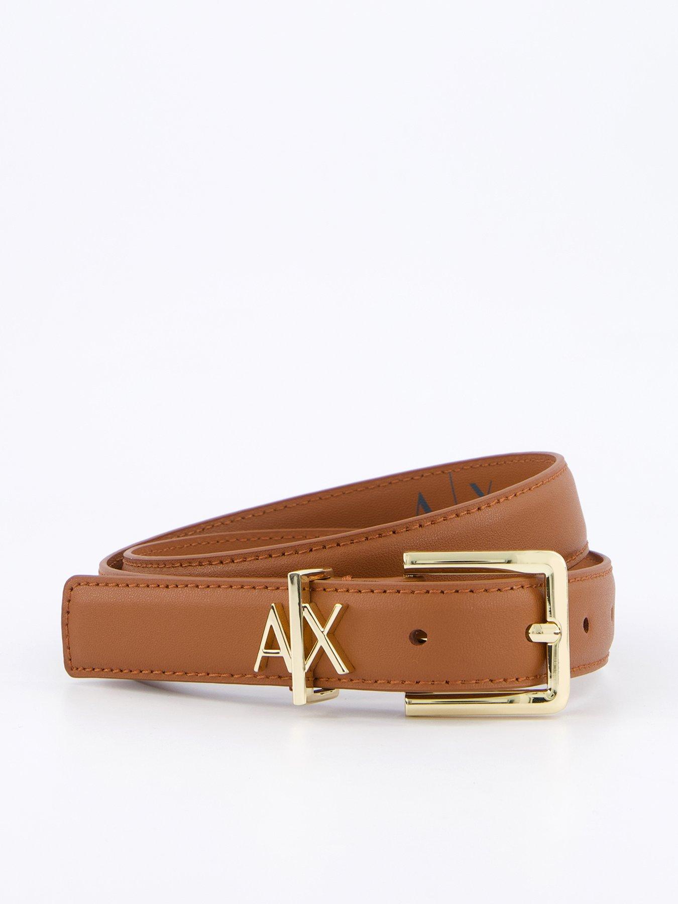 Armani Exchange Metal Logo Belt Brown Very