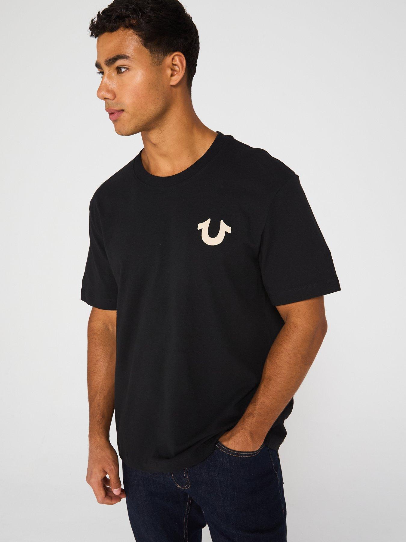 Image 2 of 5 of TRUE RELIGION Short Sleeve Crackle World Tour T-Shirt - Black