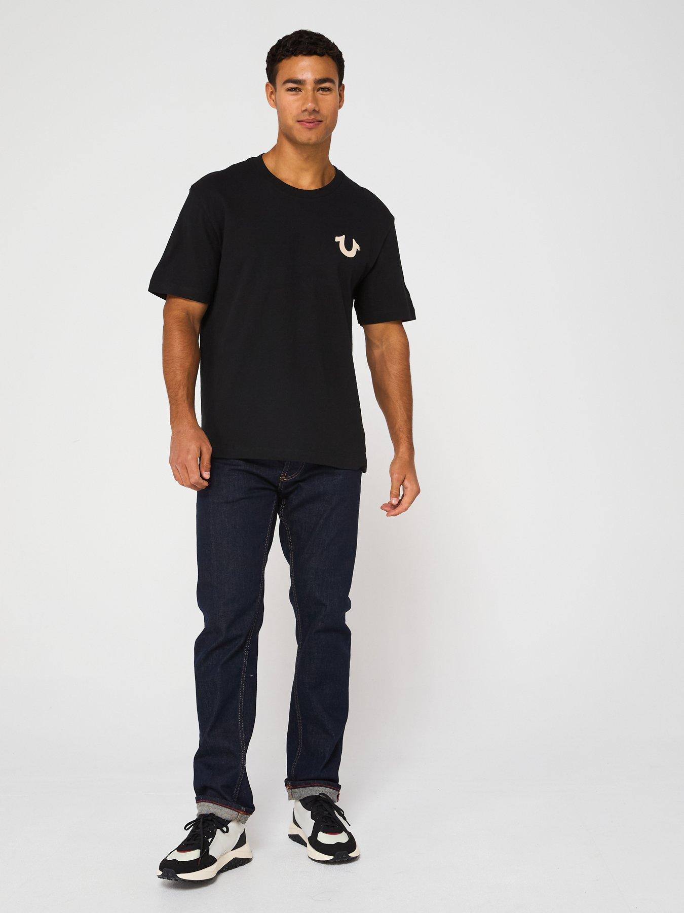 Image 3 of 5 of TRUE RELIGION Short Sleeve Crackle World Tour T-Shirt - Black