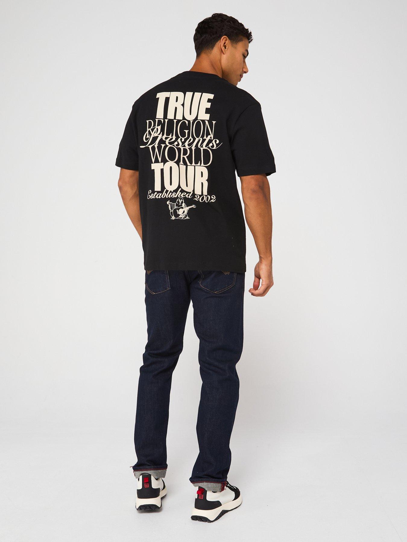 Image 5 of 5 of TRUE RELIGION Short Sleeve Crackle World Tour T-Shirt - Black