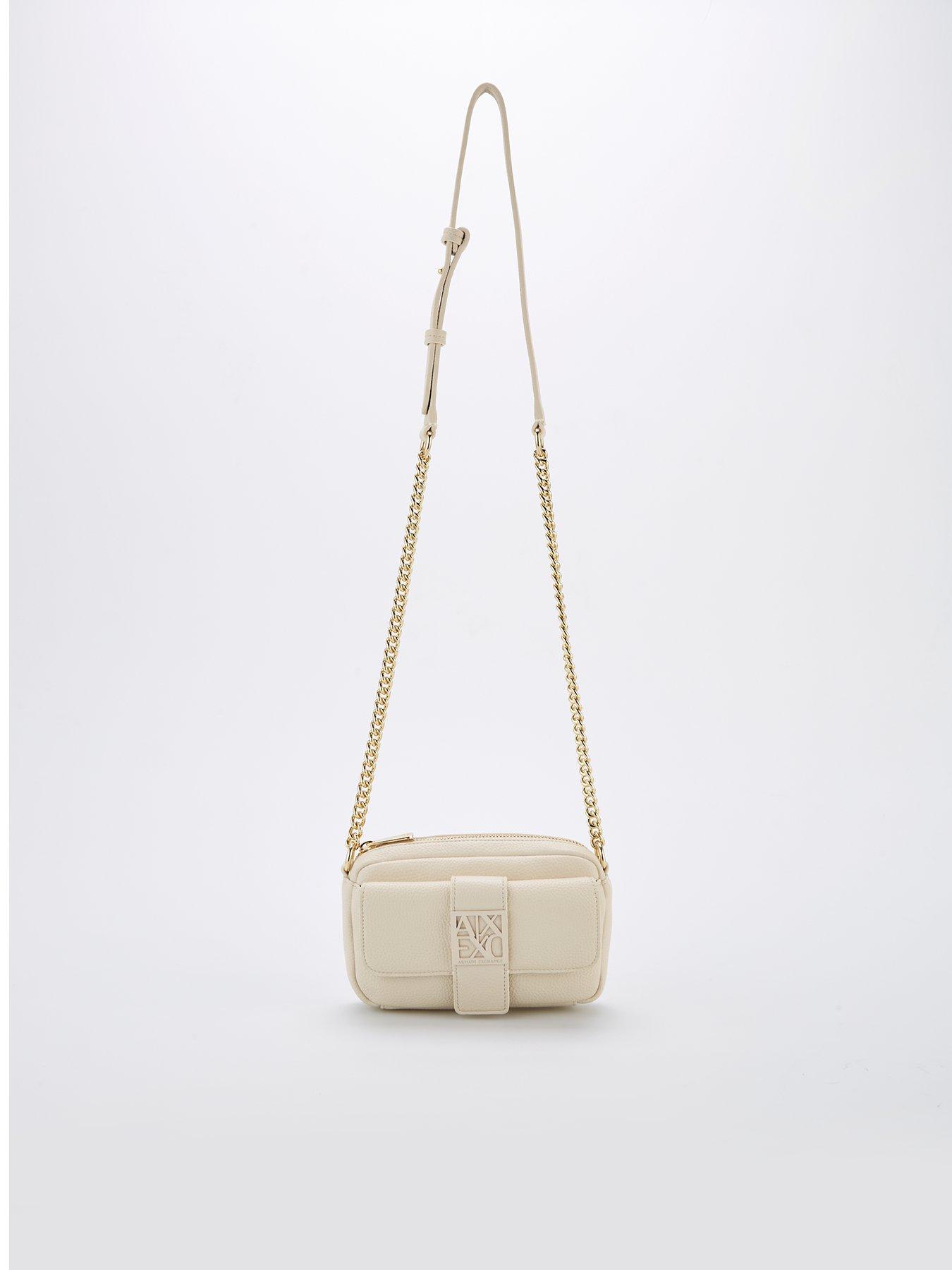 undefined Logo Flap Crossbody Bag - White