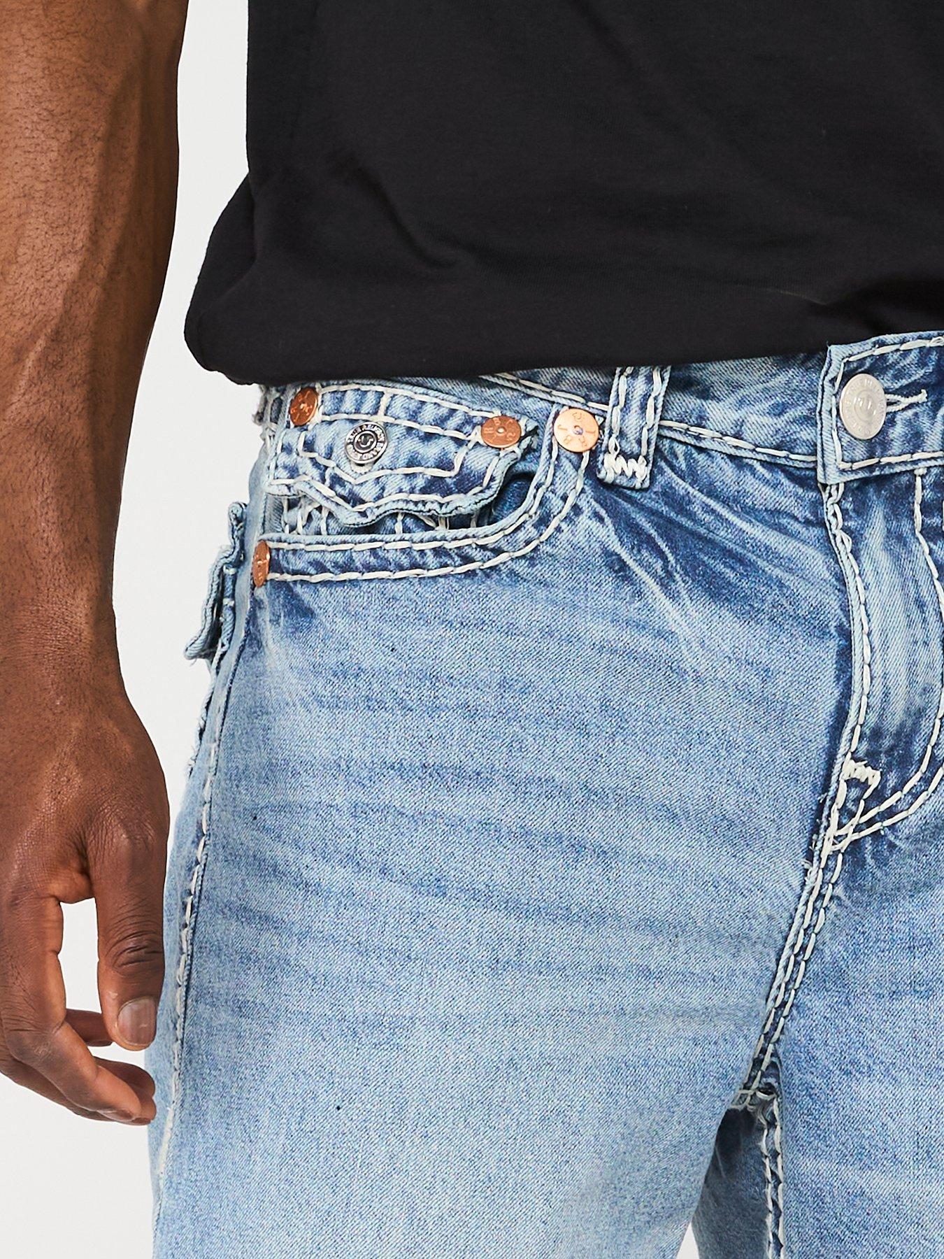 Image 5 of 5 of TRUE RELIGION Vinny Super T Flap Wide Fit Shorts - Light Blue