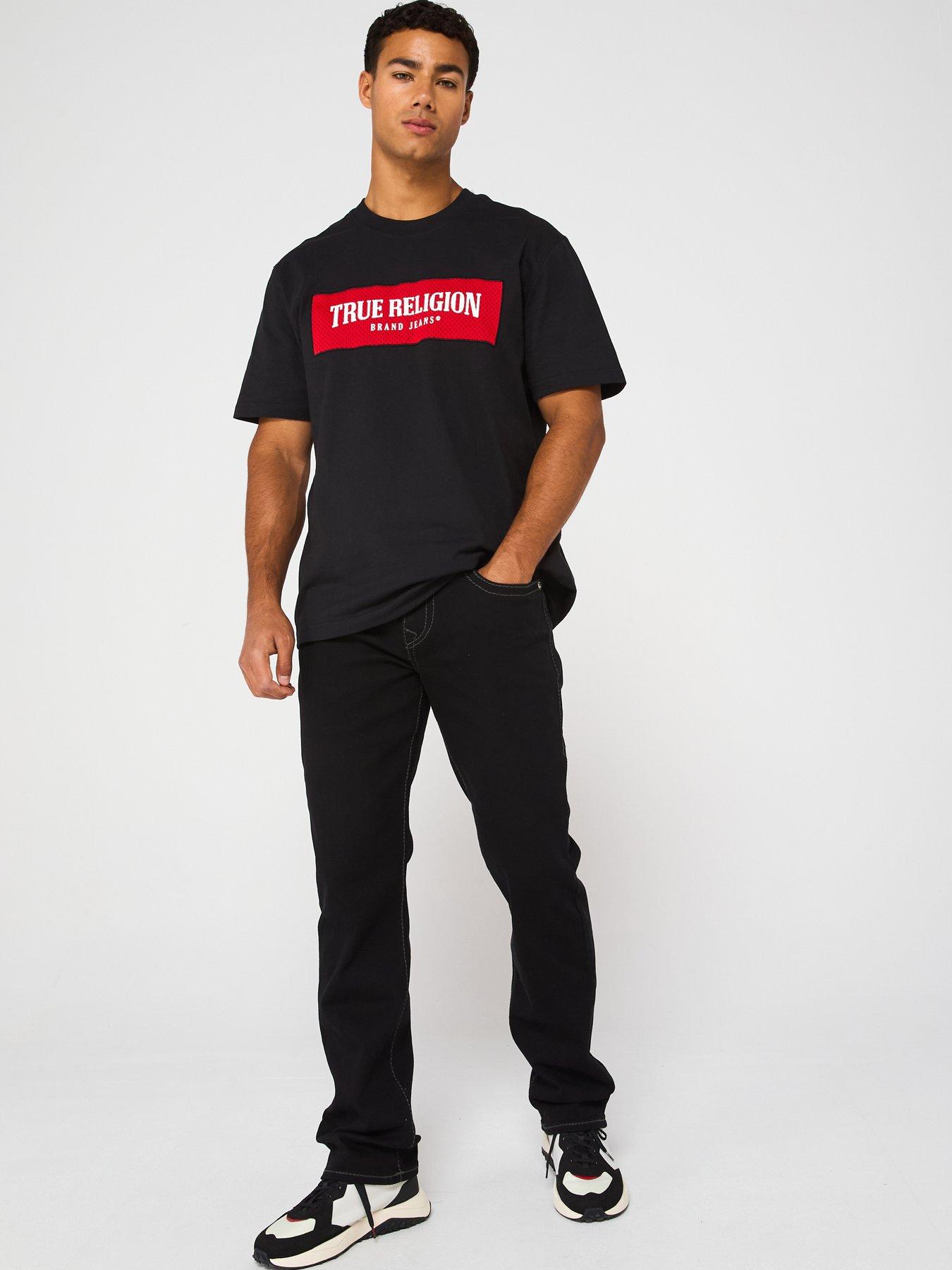 Image 3 of 5 of TRUE RELIGION Short Sleeve Mesh Box Logo T-Shirt - Black