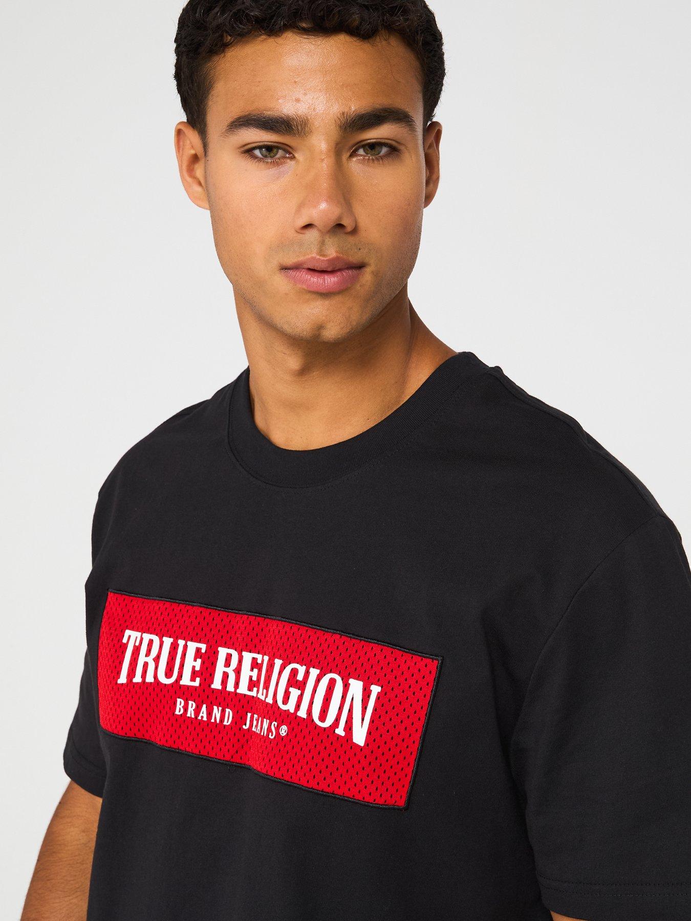 Image 5 of 5 of TRUE RELIGION Short Sleeve Mesh Box Logo T-Shirt - Black