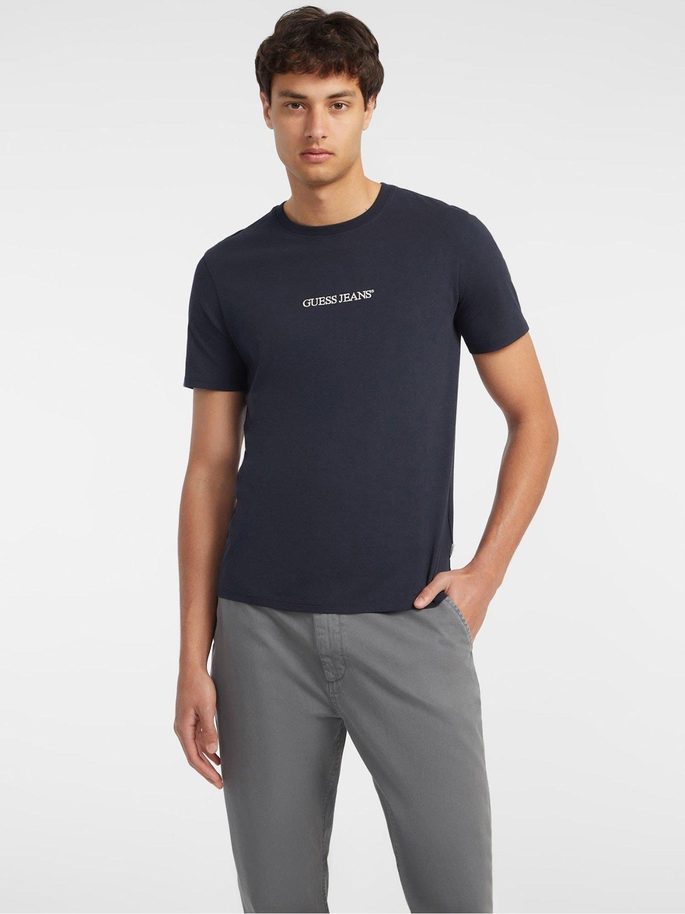 undefined Jeans Short Sleeve Slim Fit Logo Embroidered T-Shirt - Navy