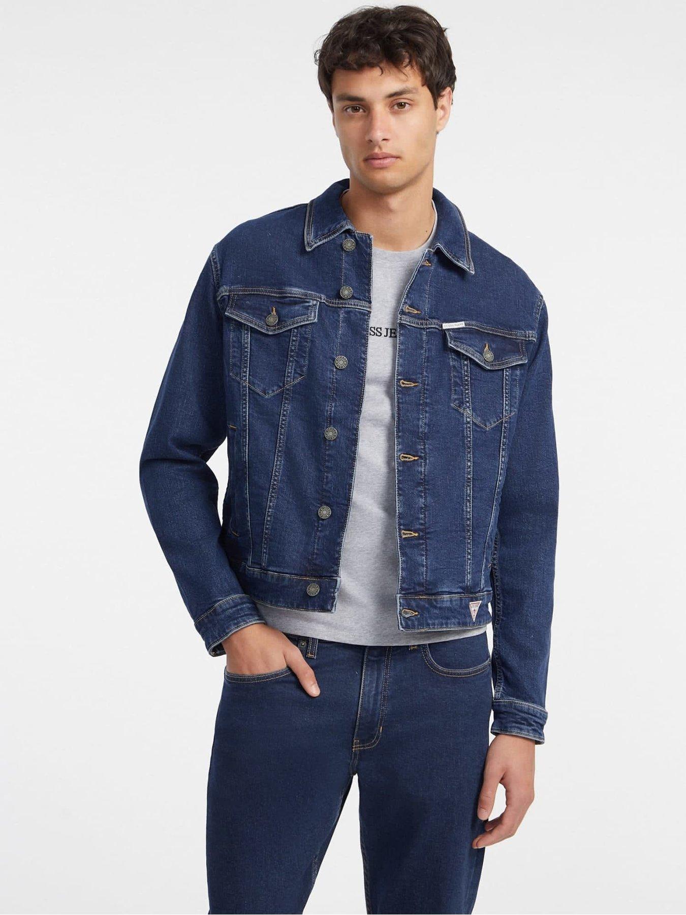 undefined Jeans Slim Fit Trucker Denim Jacket-dark Blue