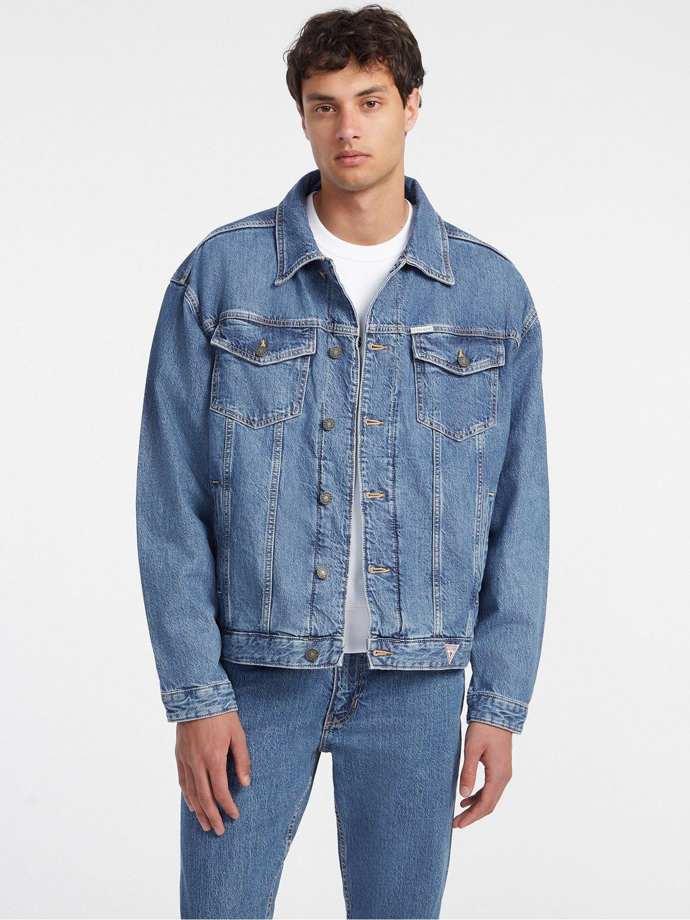 undefined Jeans Oversized Trucker Denim Jacket-blue