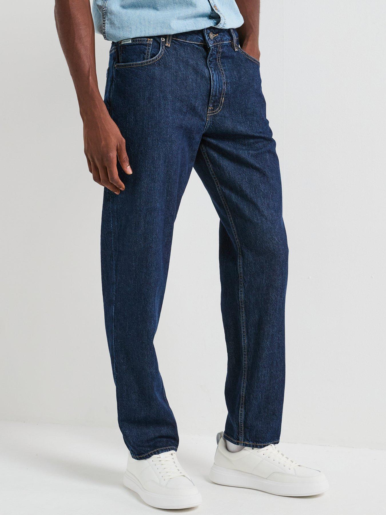Guess Jeans G15 Relaxed Taper Fit Jeans- Dark Blue
