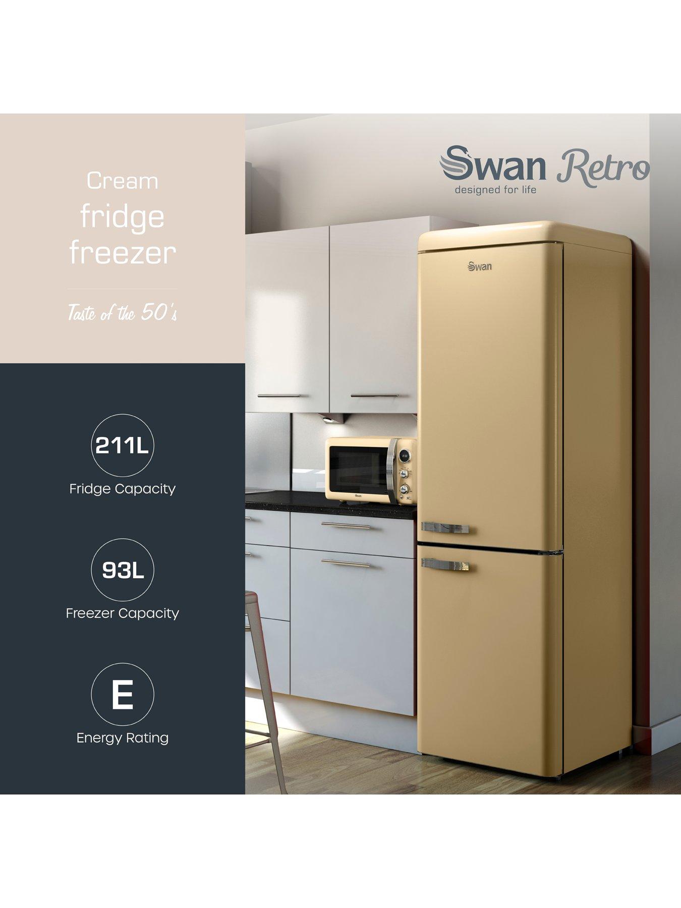 Image 2 of 8 of Swan SR11020CNE Retro Cream Fridge Freezer 304L