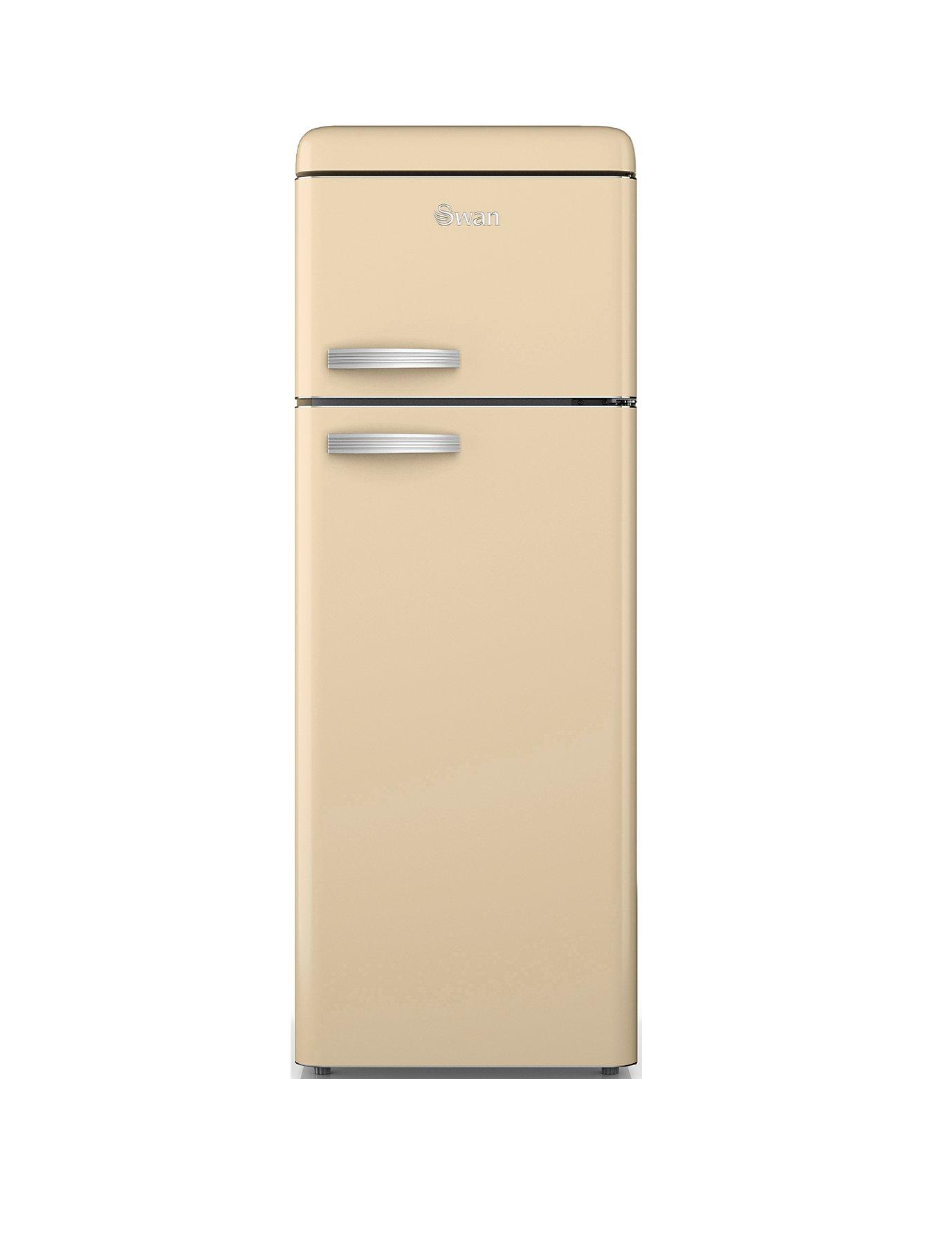undefined SR11010CNE Retro Cream Top Mounted Fridge Freezer 208L