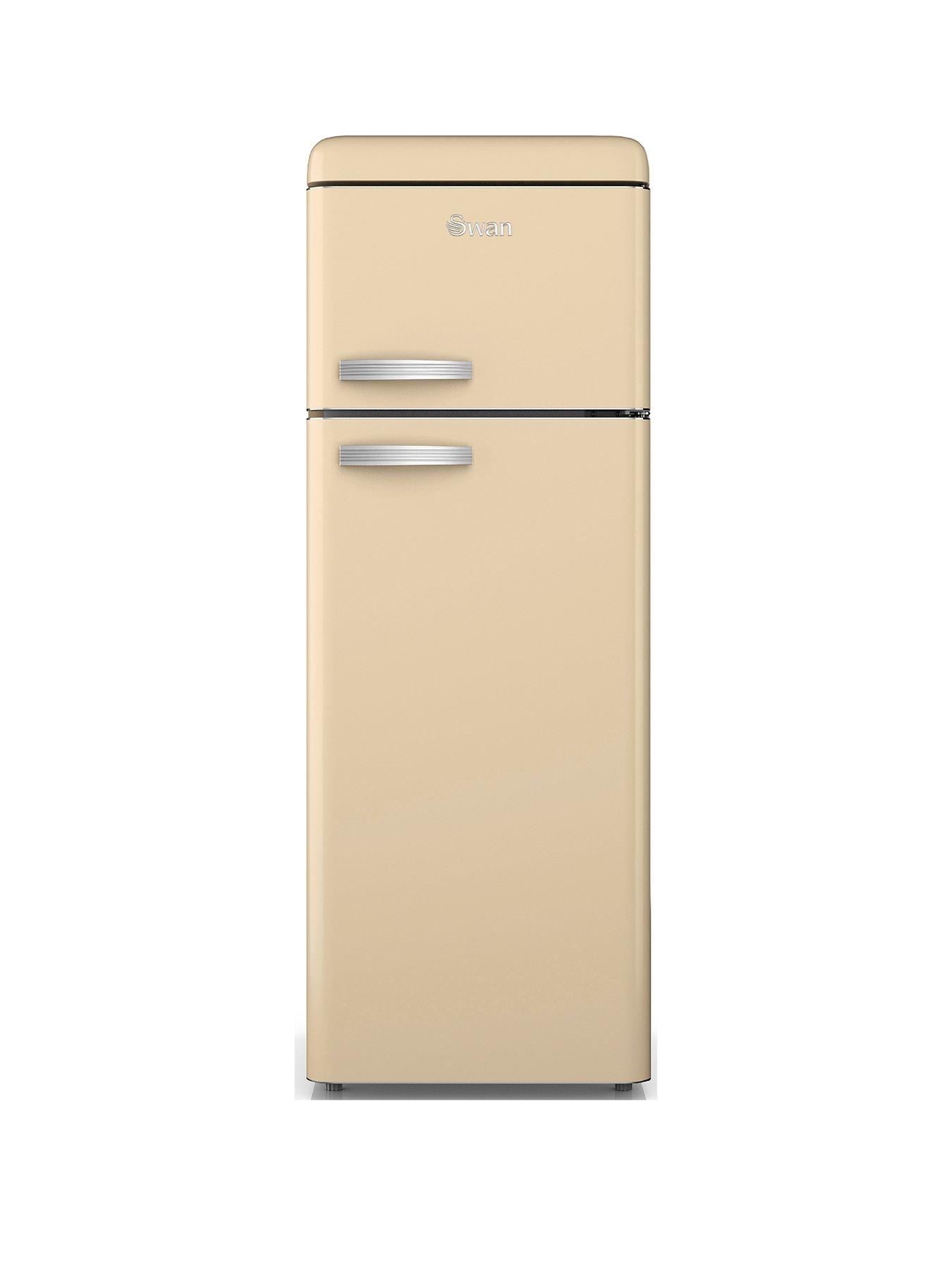 undefined SR11010CNE Retro Cream Top Mounted Fridge Freezer 208L