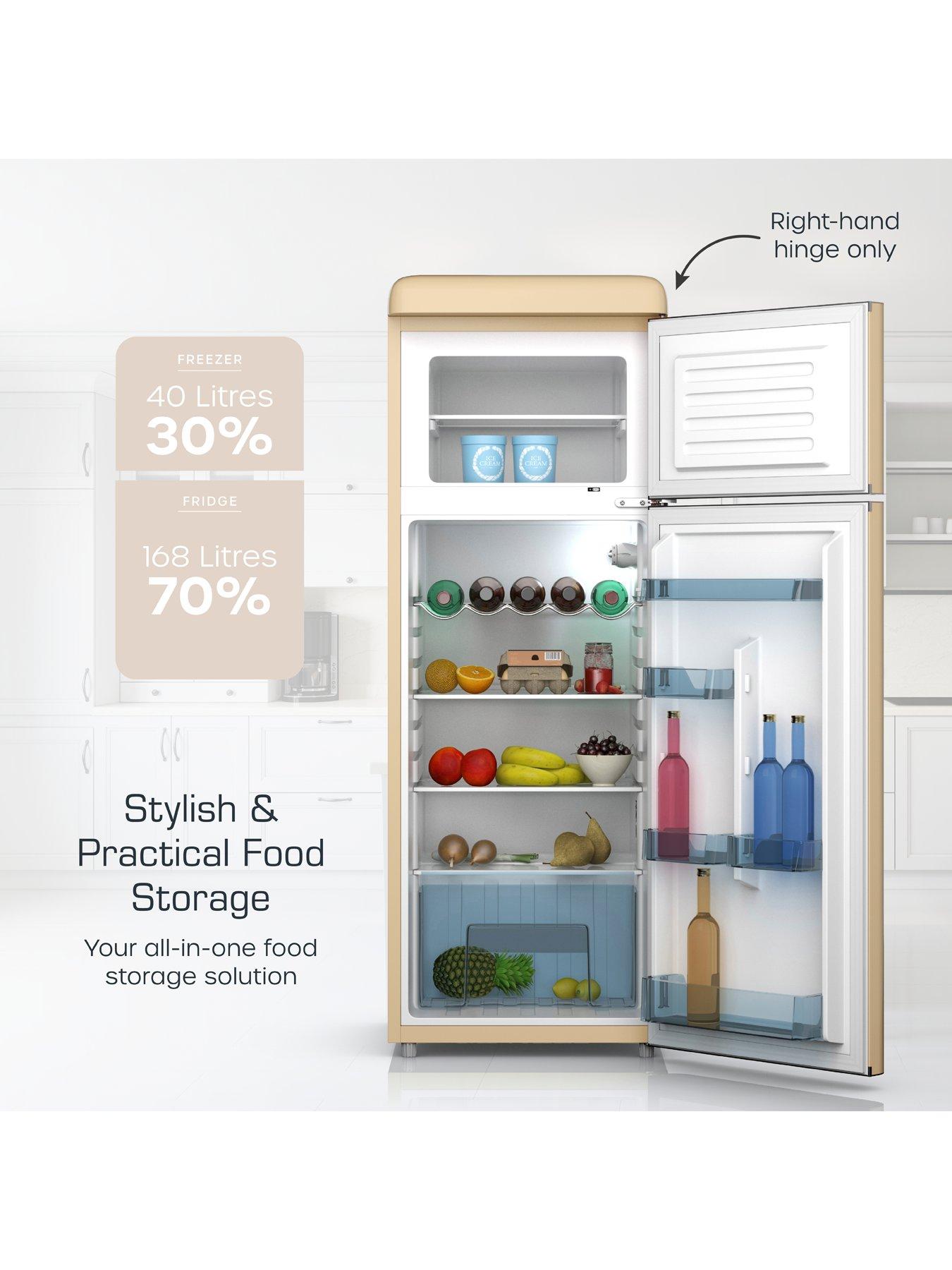 Image 3 of 6 of Swan SR11010CNE Retro Cream Top Mounted Fridge Freezer 208L
