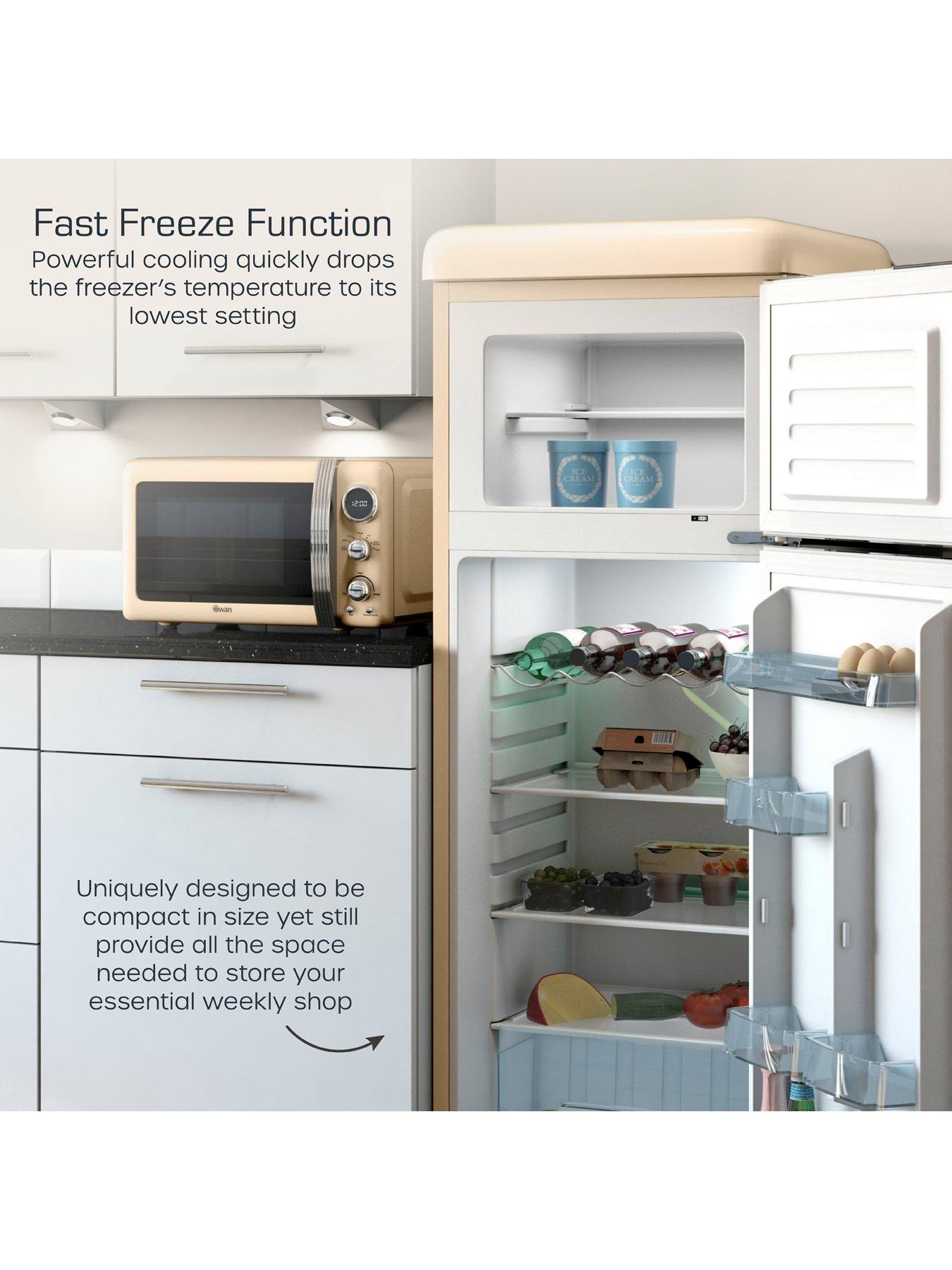 Image 4 of 6 of Swan SR11010CNE Retro Cream Top Mounted Fridge Freezer 208L