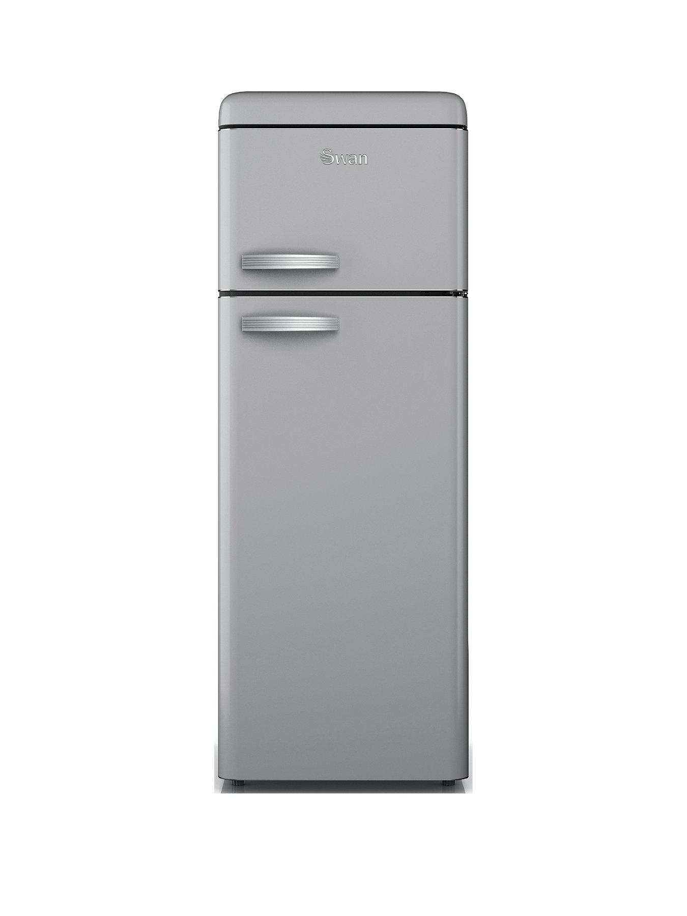 Swan SR11010GRNE Retro Grey Top Mounted Fridge Freezer 208L