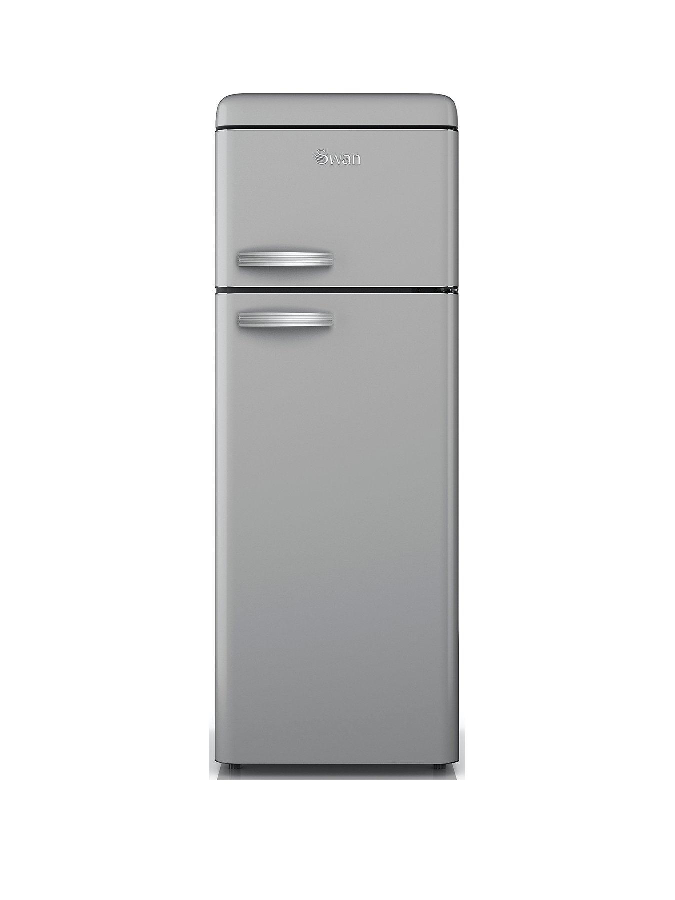 Image 1 of 8 of Swan SR11010GRNE Retro Grey Top Mounted Fridge Freezer 208L