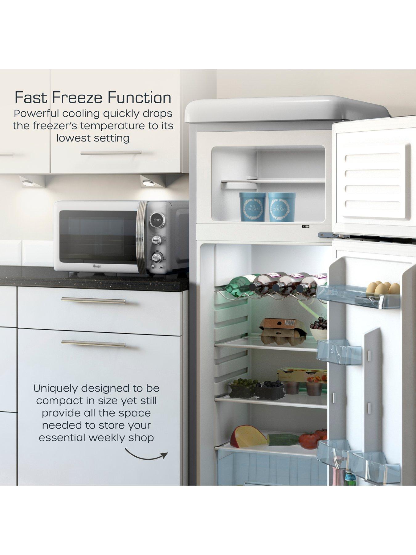 Image 4 of 8 of Swan SR11010GRNE Retro Grey Top Mounted Fridge Freezer 208L
