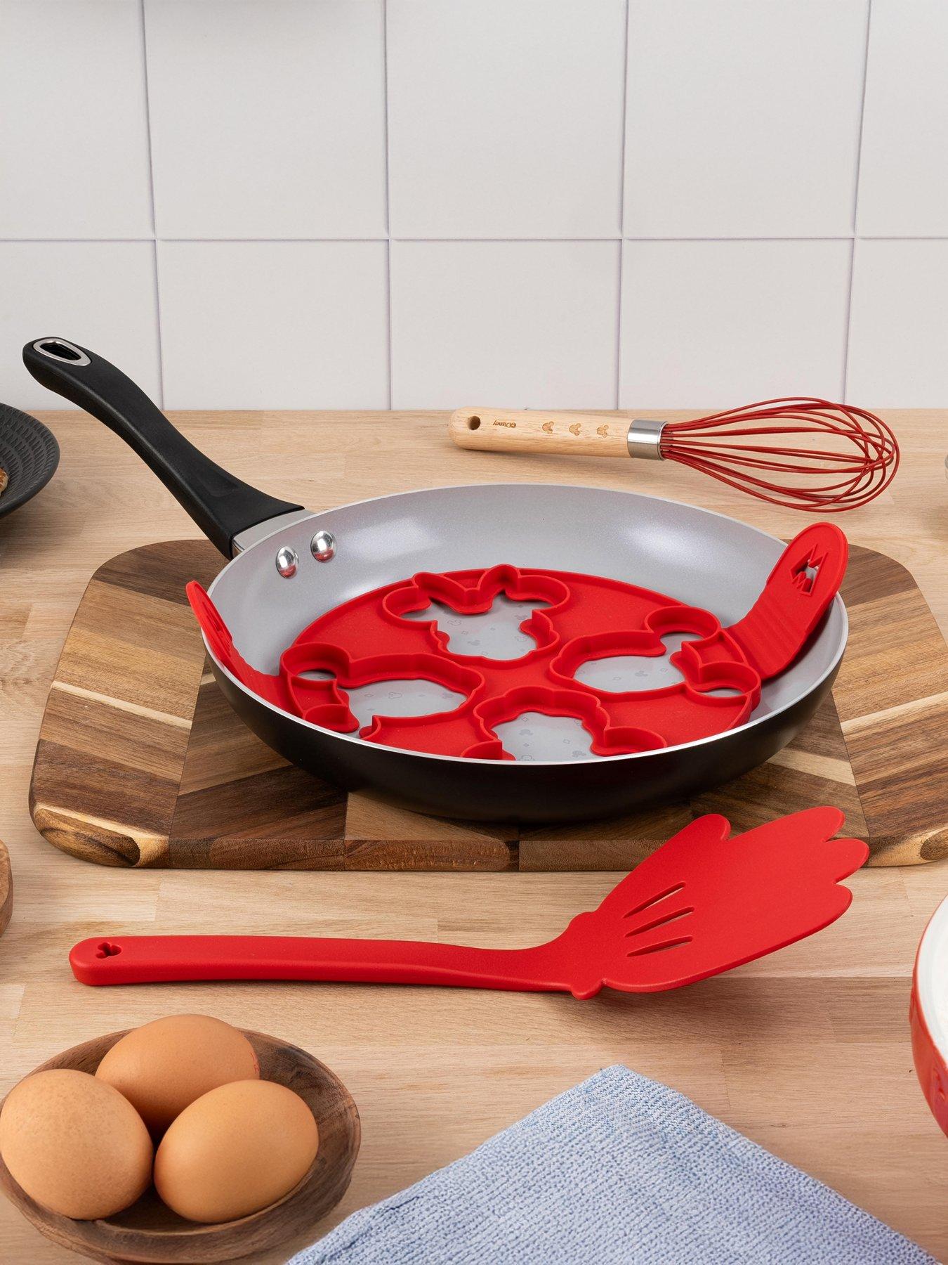 Product photograph of Disney Prestige Disney Monochrome Ceramic Non-stick Pancake Pan Utensil Set from very.co.uk