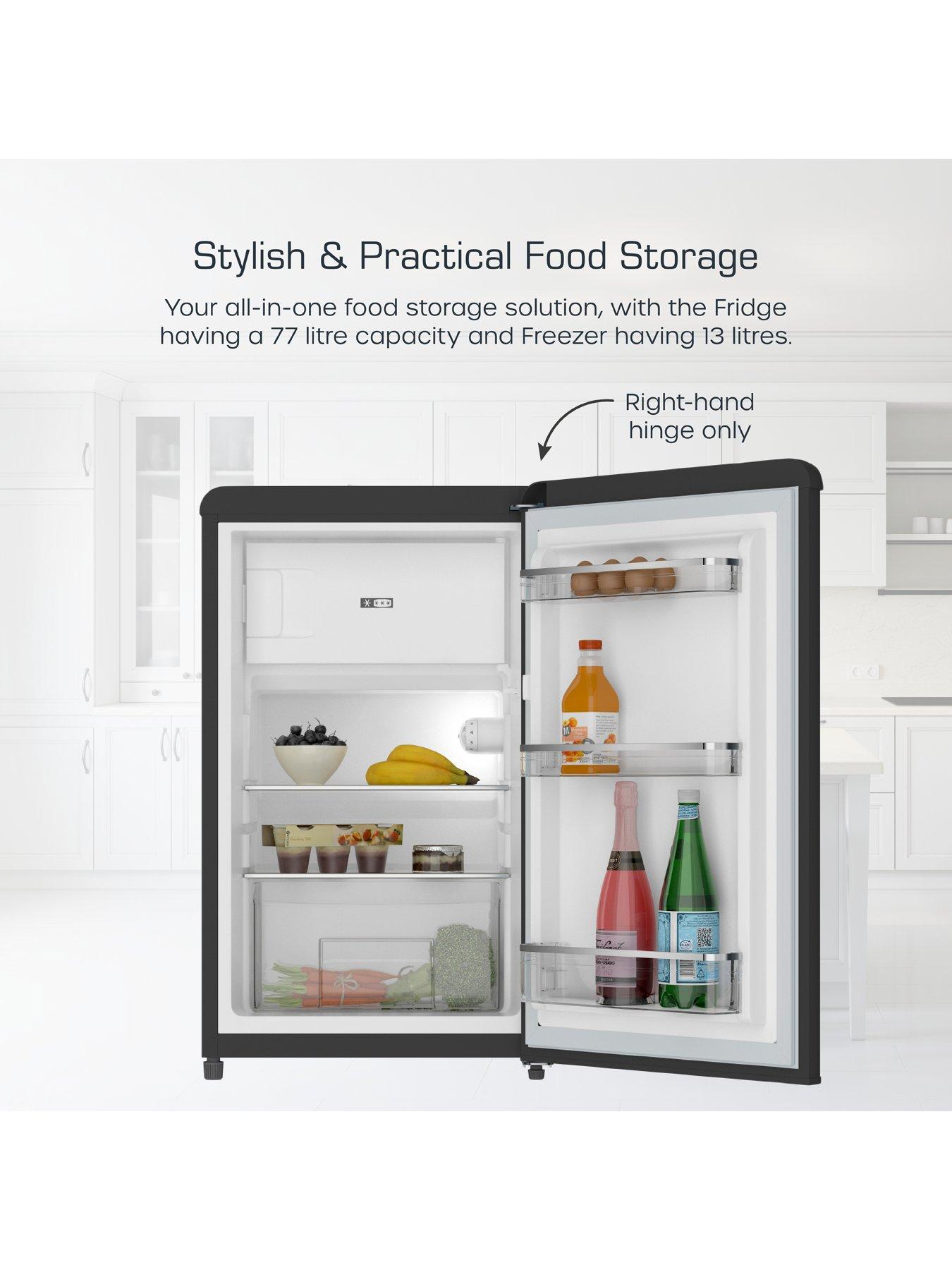 Image 3 of 6 of Swan SR11035BNE Retro Black Undercounter Fridge 90L