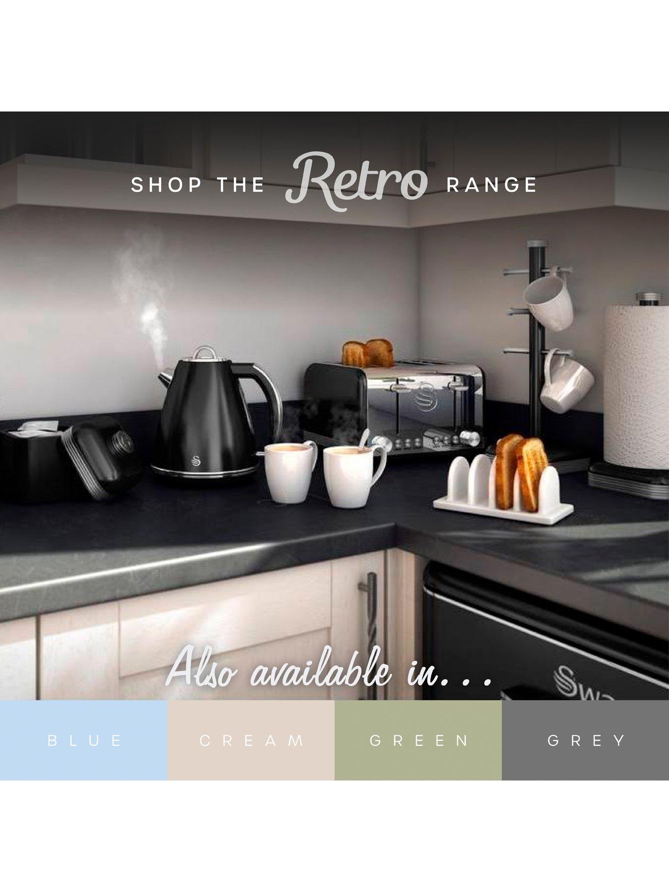 Image 5 of 6 of Swan SR11035BNE Retro Black Undercounter Fridge 90L