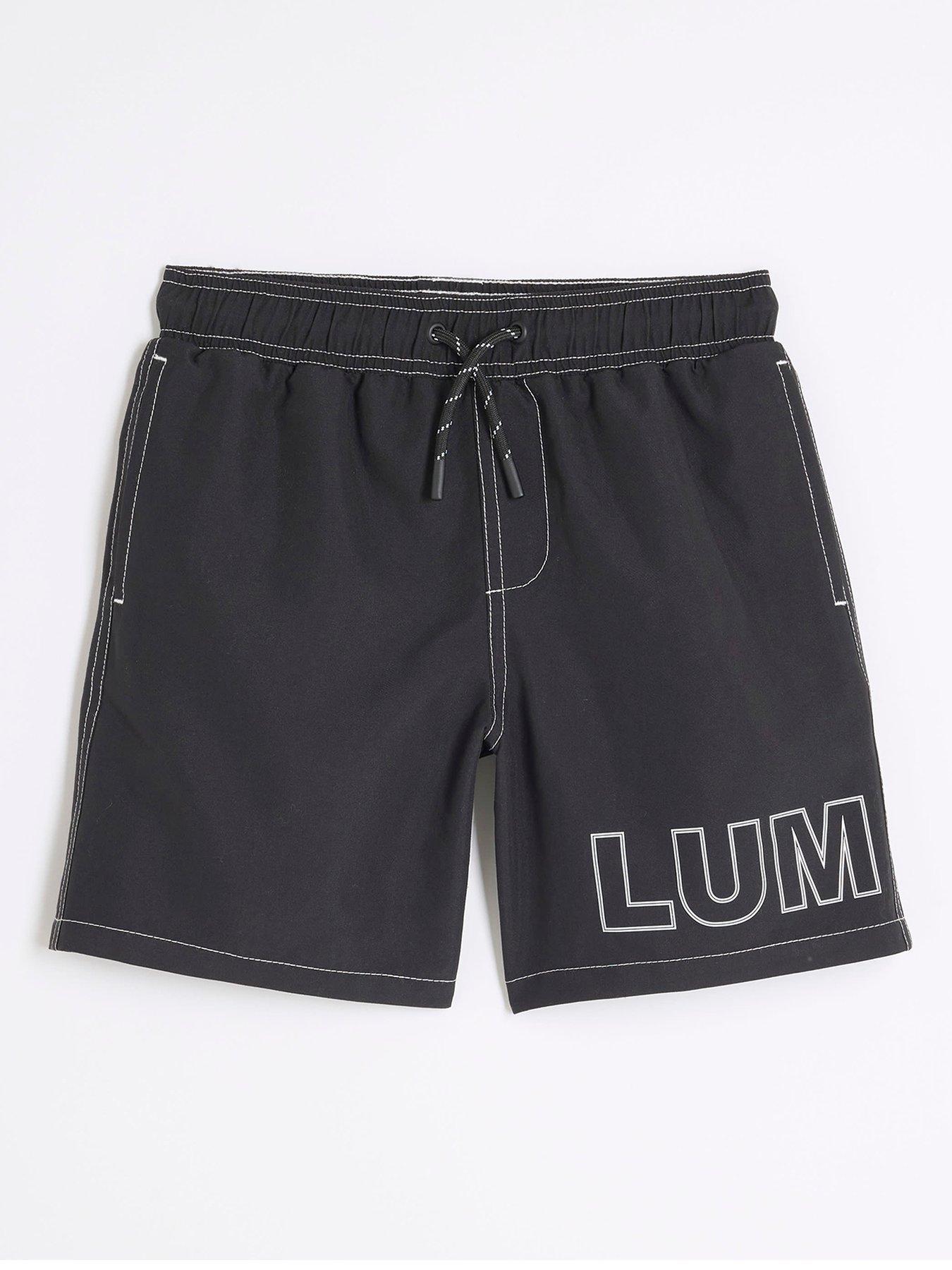 River Island Boys Luminis Swim Shorts - Black