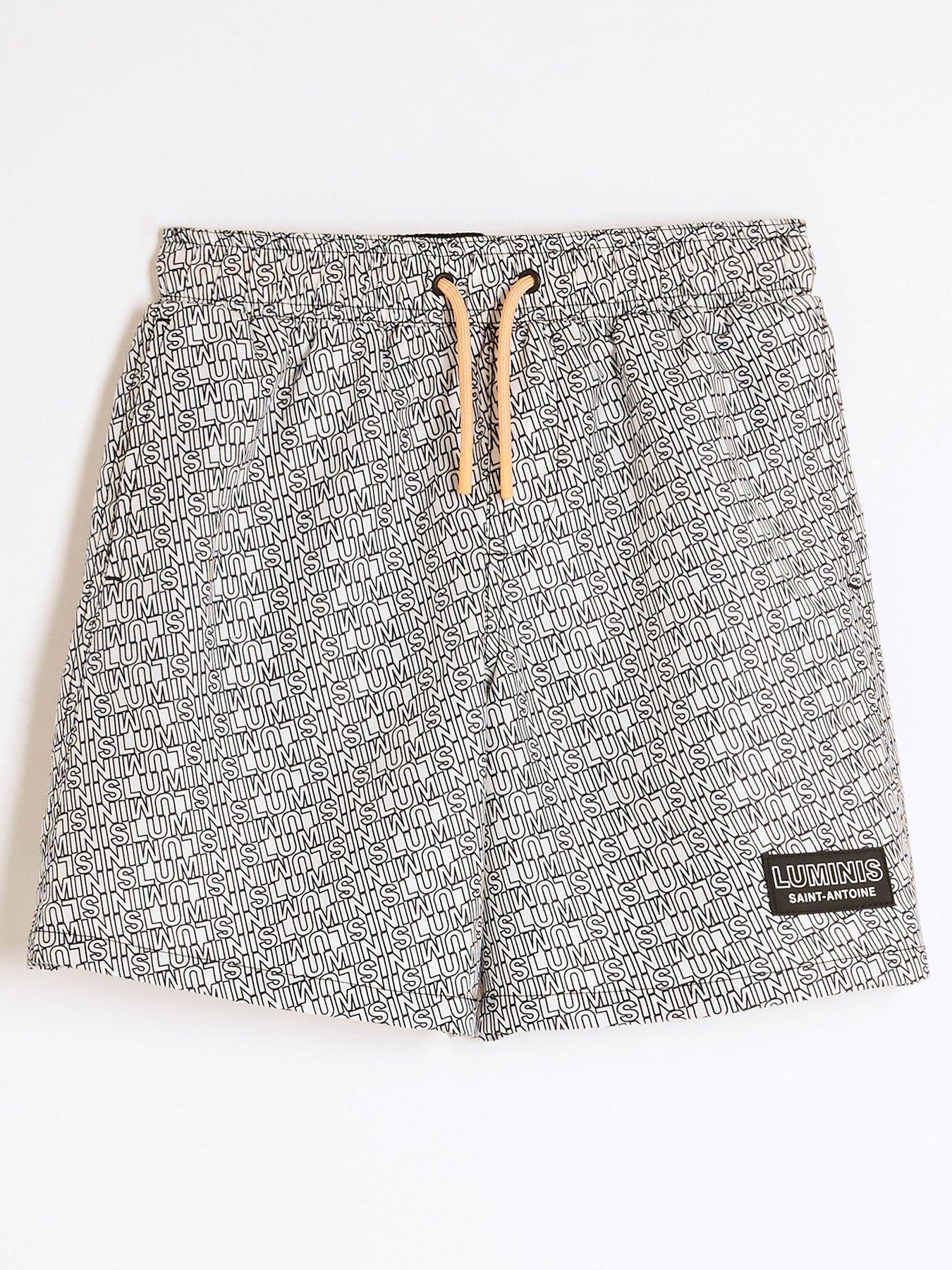 undefined Boys Monogram Luminis Swim Shorts - Black