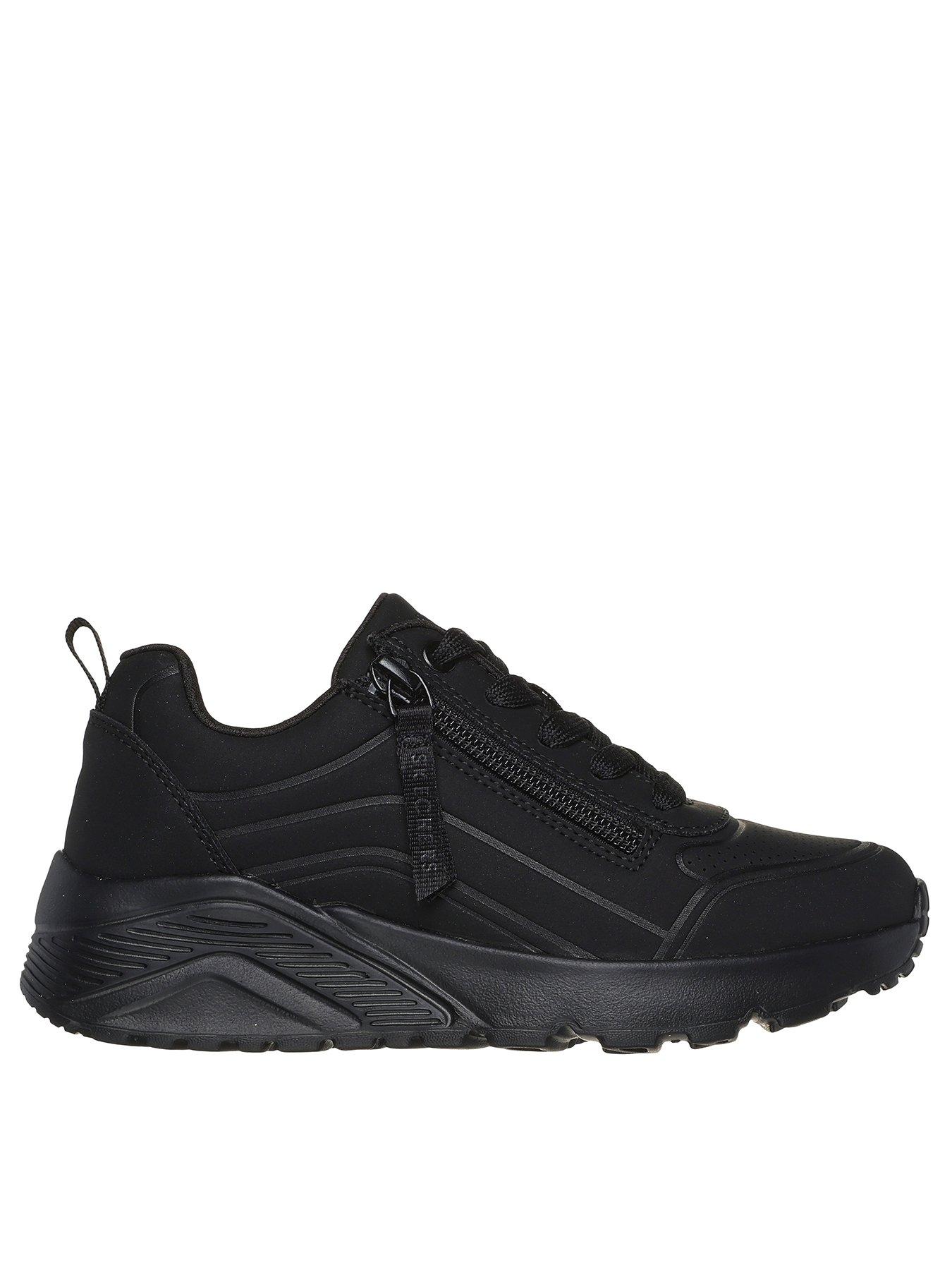 undefined Kids Uno Lite - Easy Zip Monochromatic Lace Up Sneaker W/ Quarter Zip Detail