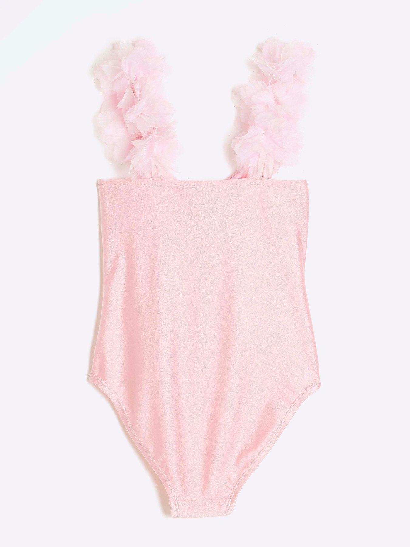 Image 2 of 4 of River Island 3D Flower Swimsuit - Pink