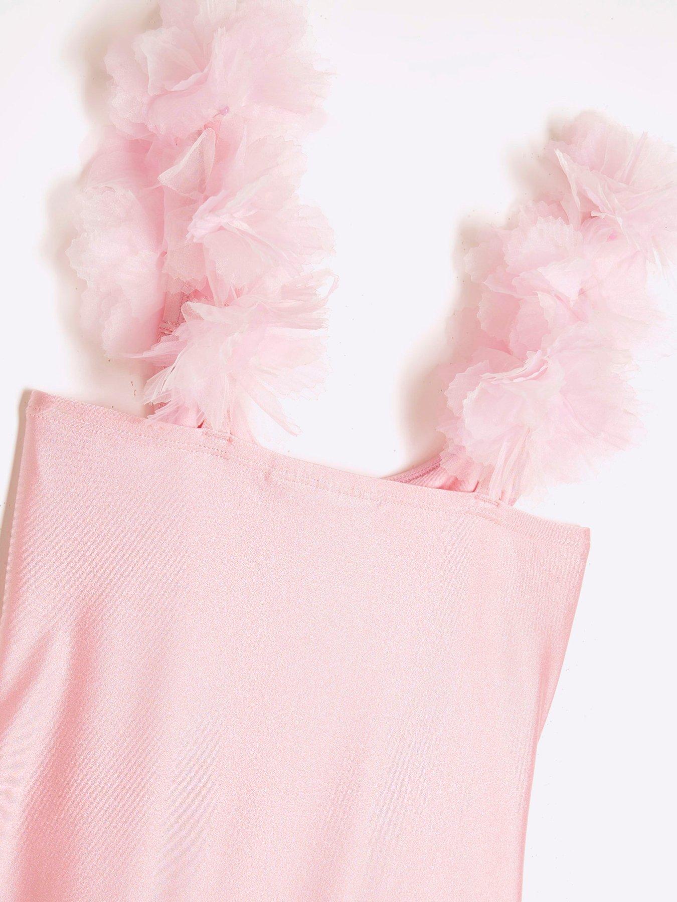 Image 3 of 4 of River Island 3D Flower Swimsuit - Pink