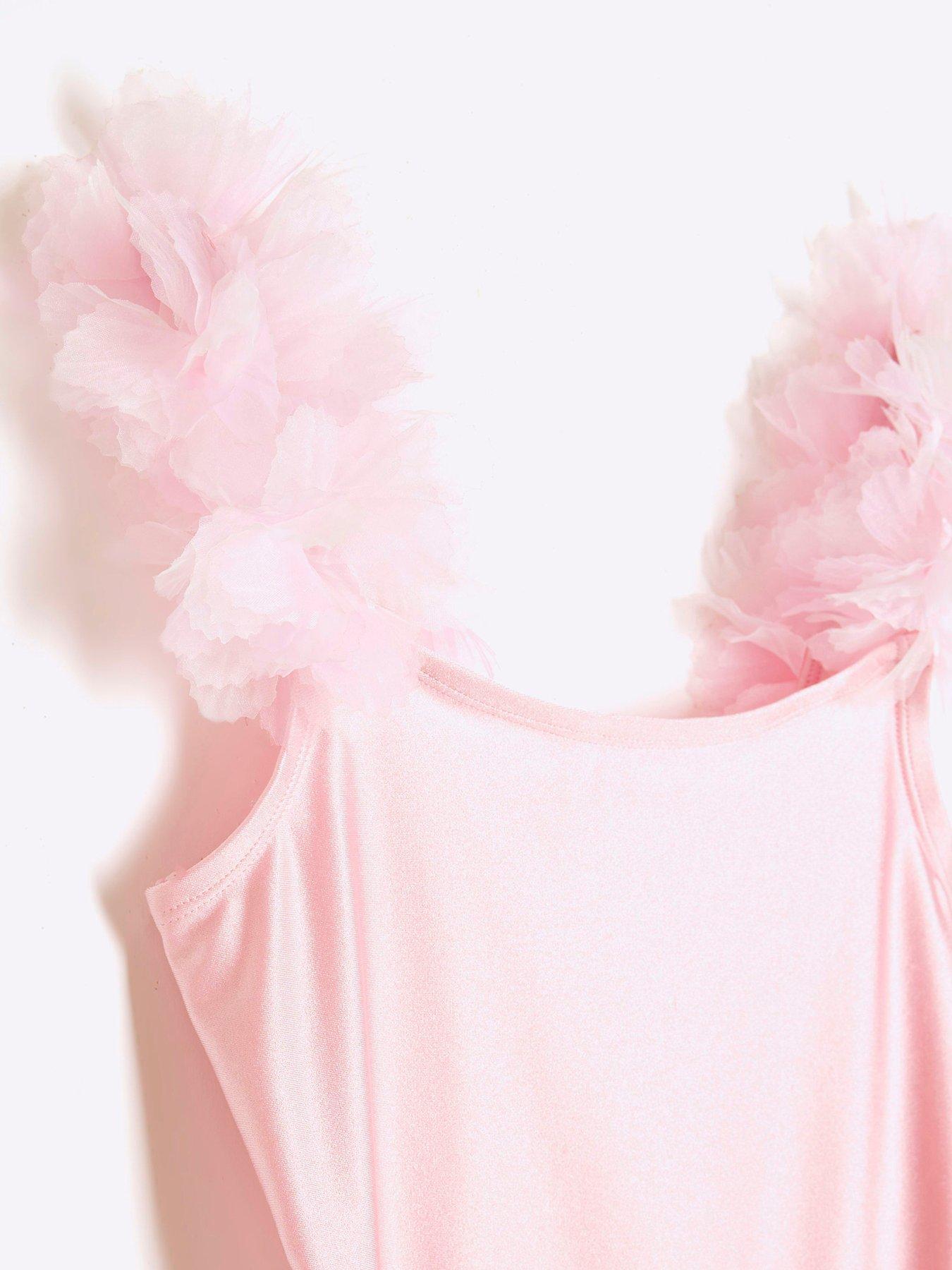 Image 4 of 4 of River Island 3D Flower Swimsuit - Pink