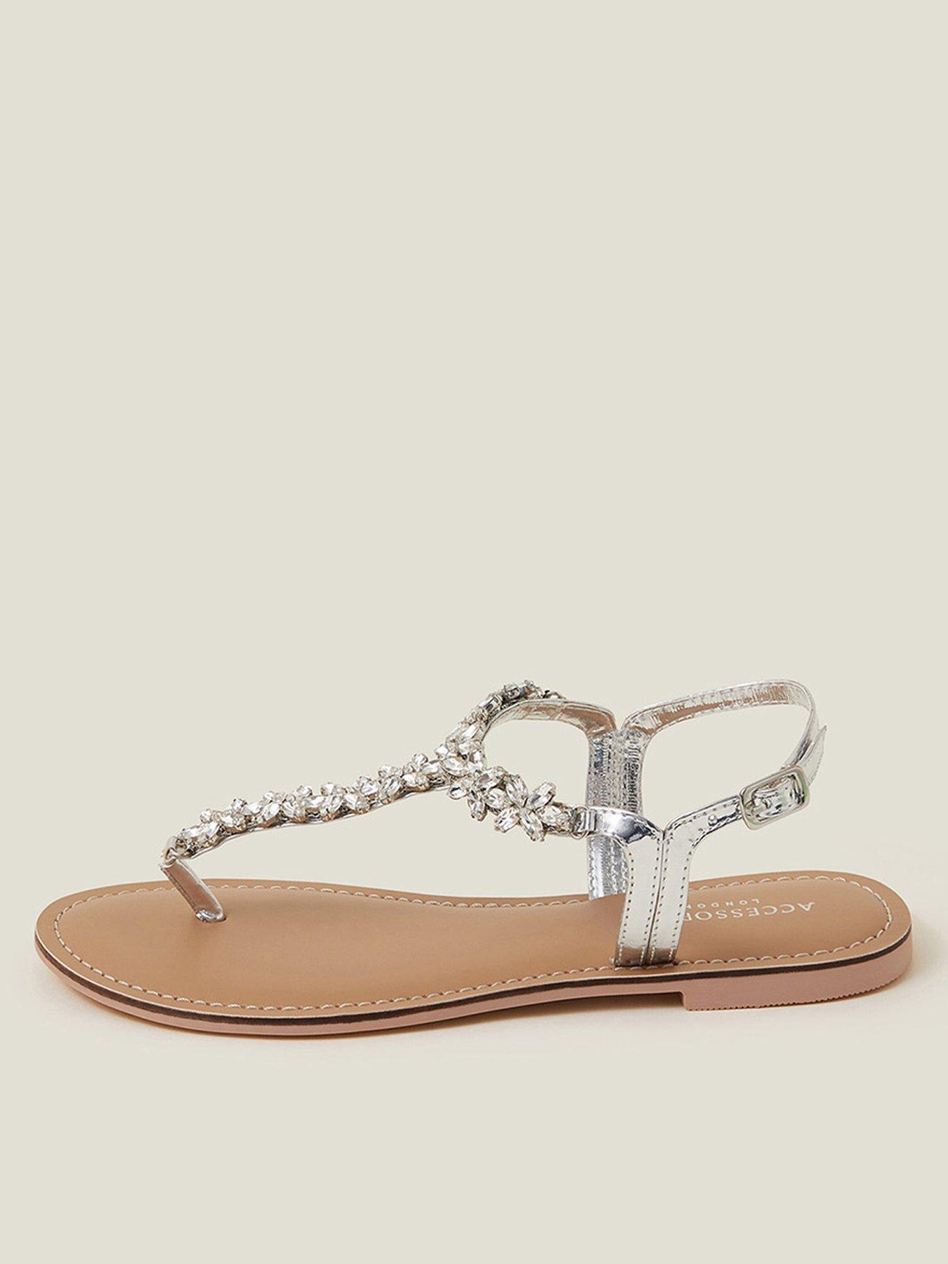 Image 1 of 4 of Accessorize Crystal Flower Sandal - Crystal - Multi