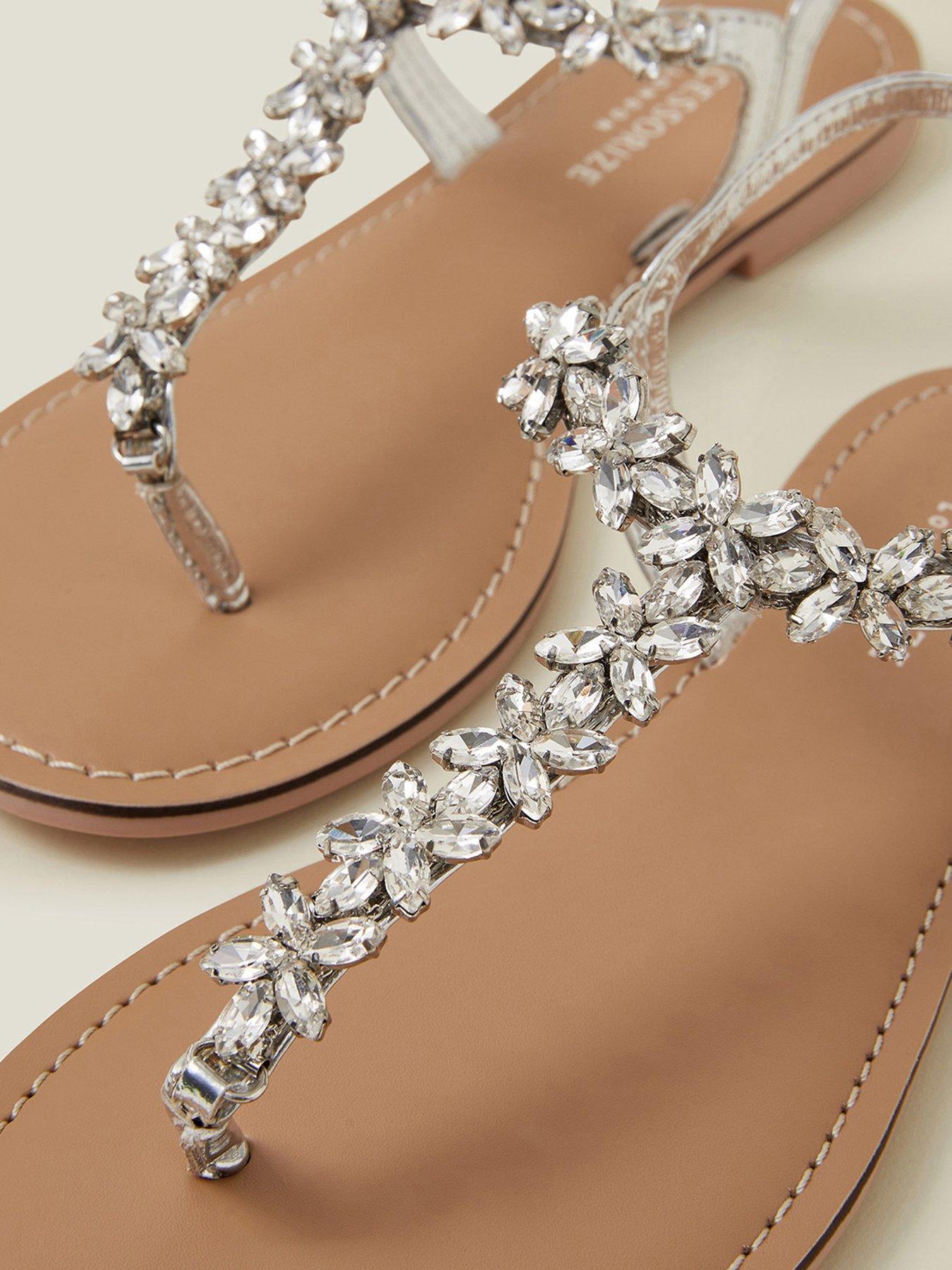 Image 3 of 4 of Accessorize Crystal Flower Sandal - Crystal - Multi
