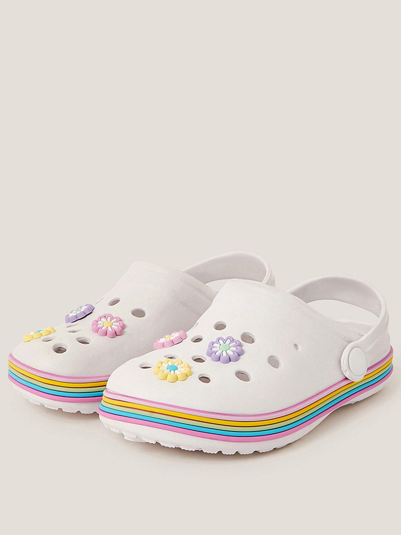 Image 2 of 3 of Monsoon Girls Flower Stripe Clog - Light Cream