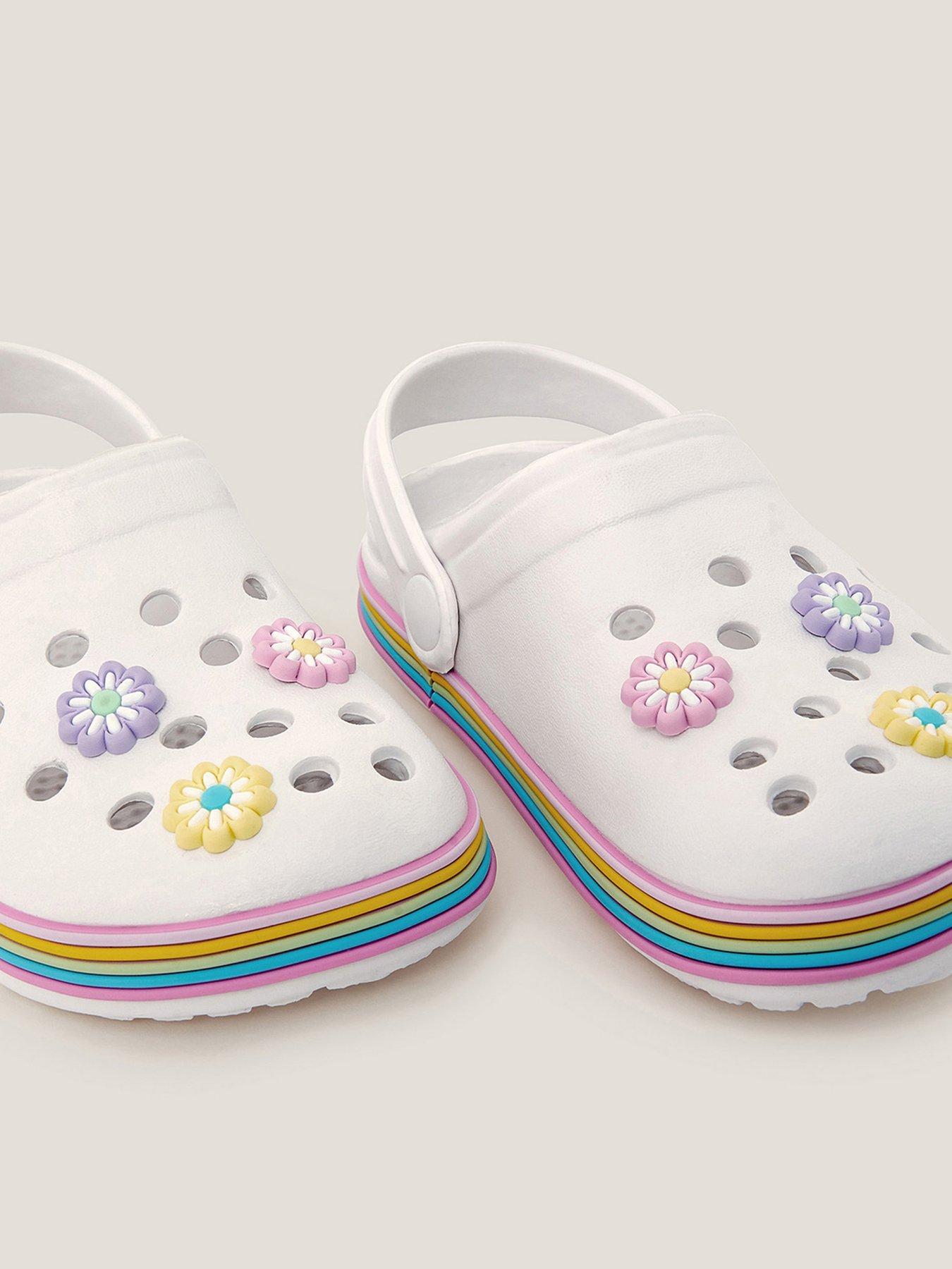 Image 3 of 3 of Monsoon Girls Flower Stripe Clog - Light Cream
