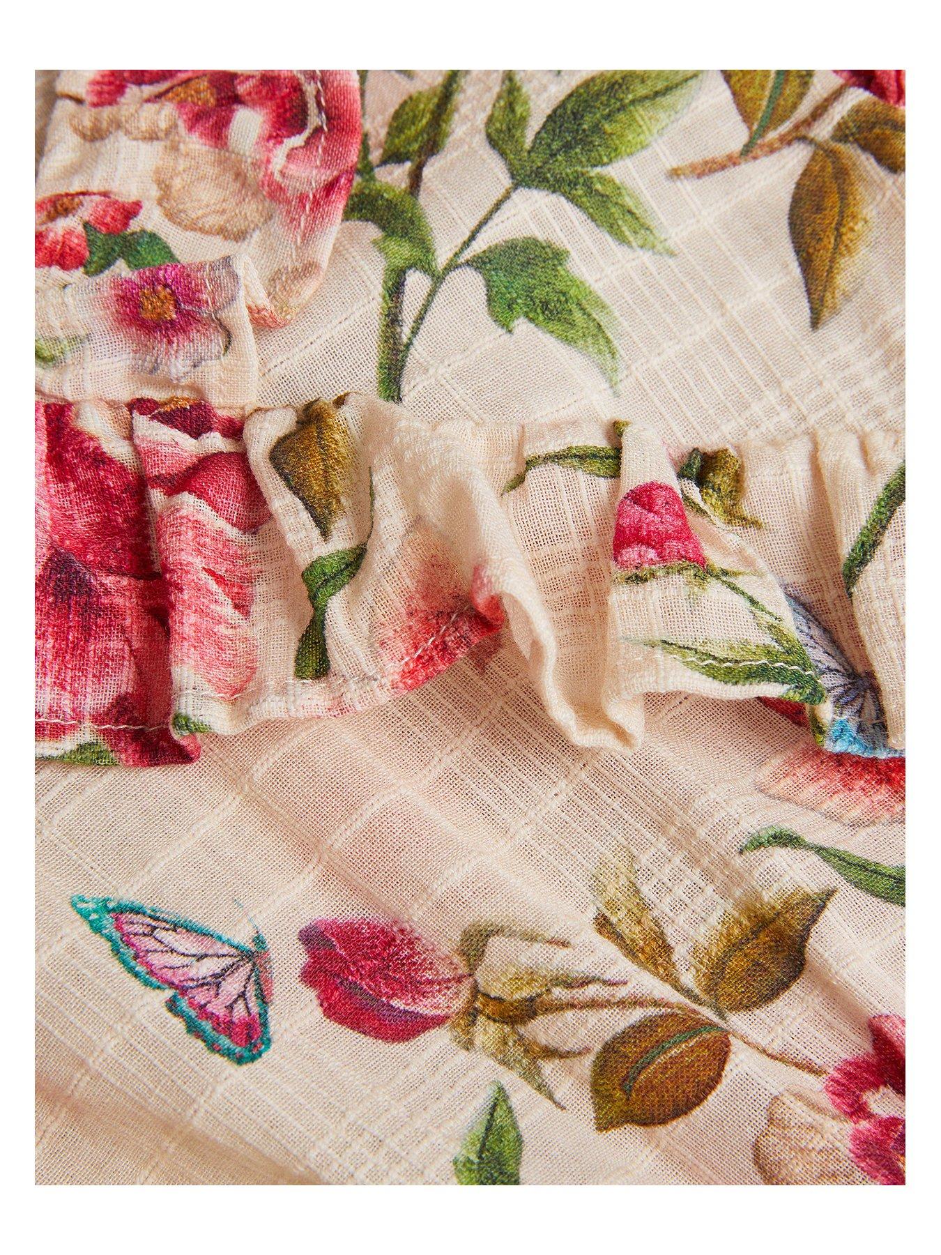 Image 3 of 3 of Monsoon Baby Girls Artisan Rose Romper - Ivory