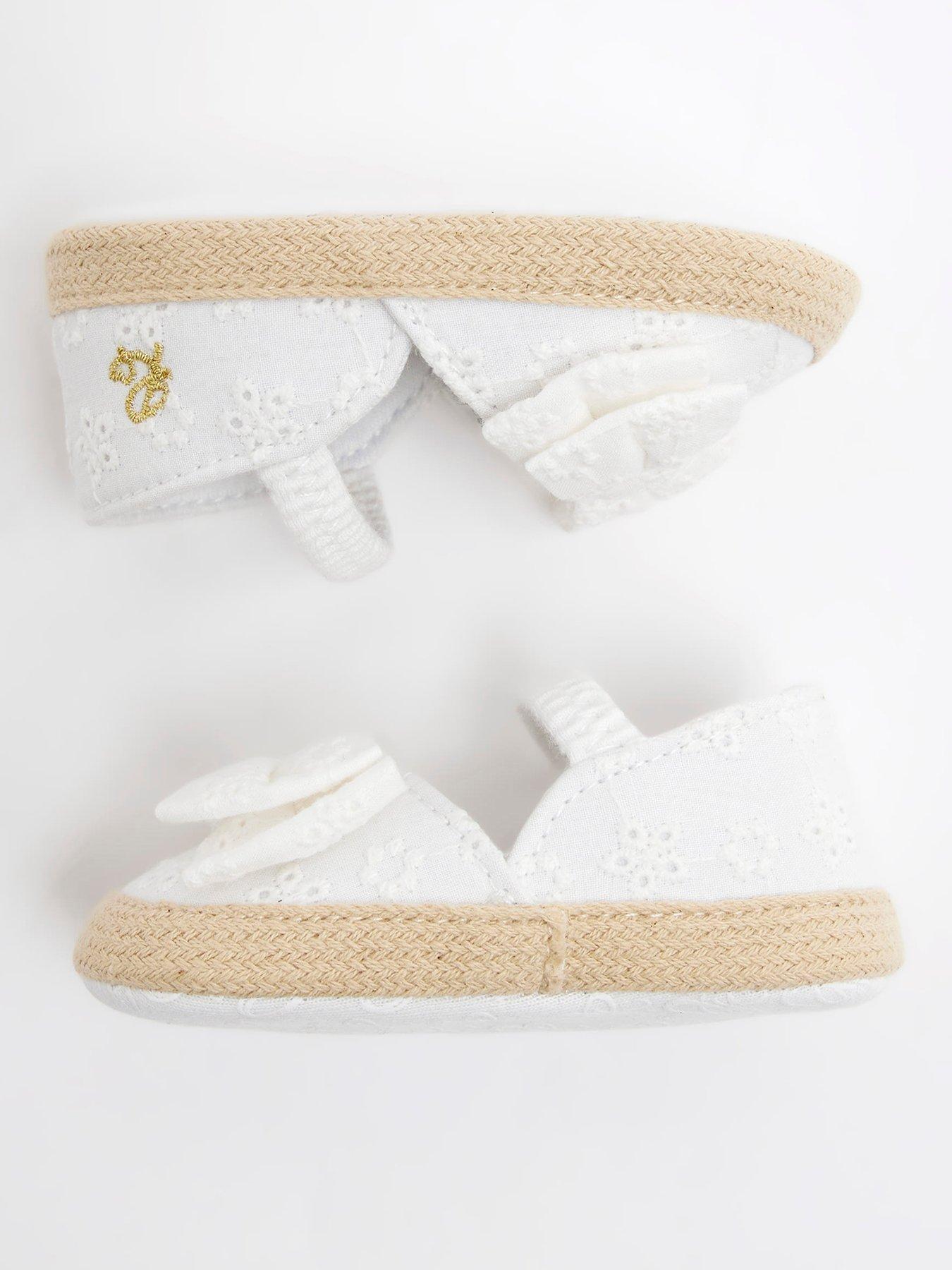 River Island Baby Baby Girls Broderie Bow Sandals Cream Very