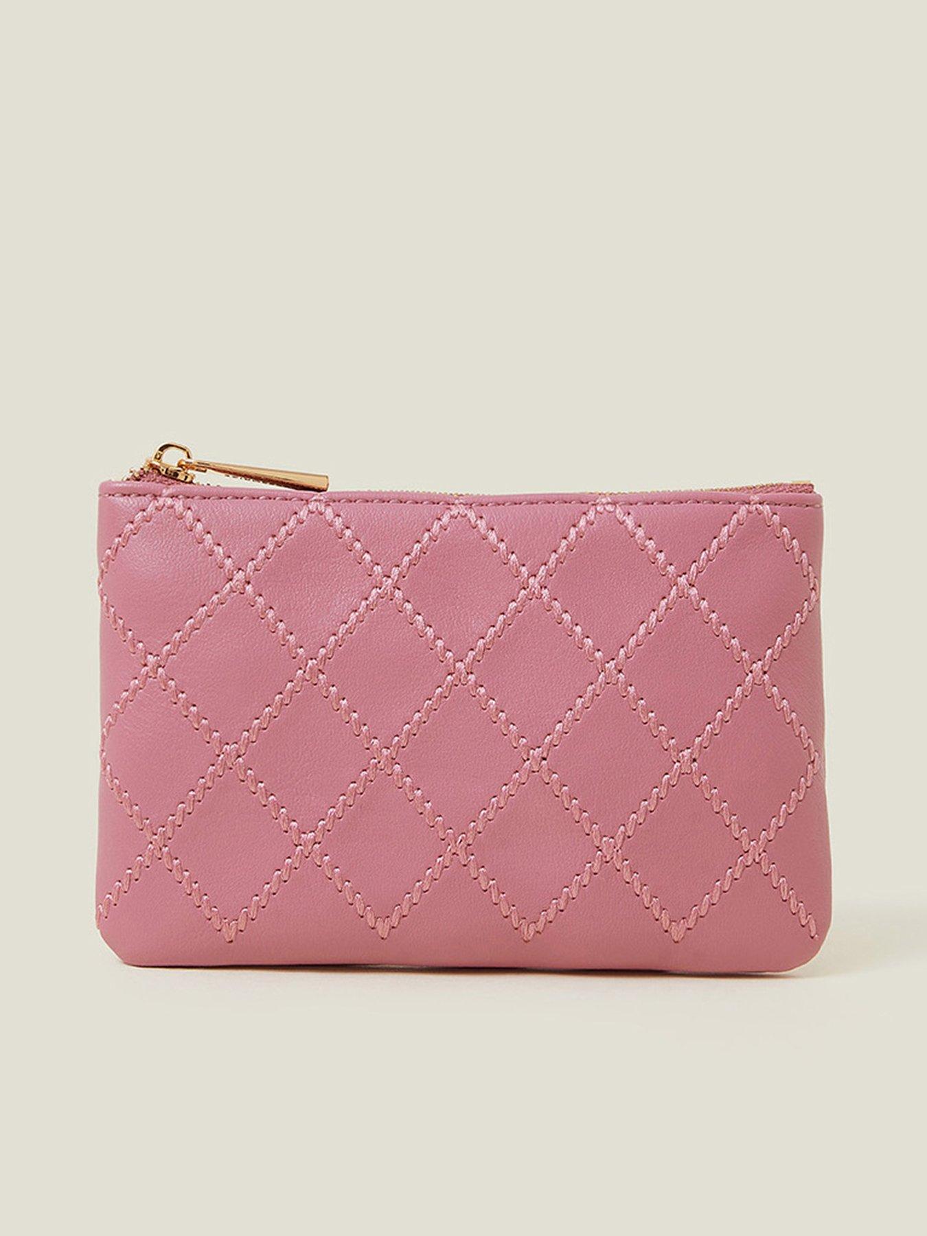 Image 1 of 3 of Accessorize Stitched Coin Purse - Pink