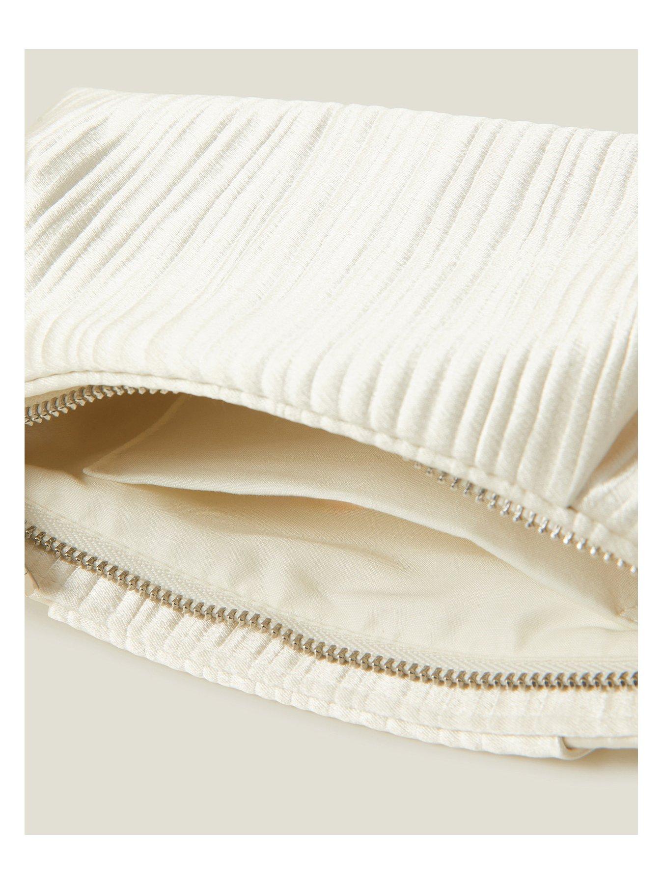 Image 5 of 5 of Accessorize Bridal Satin Pleated Clutch - Ivory