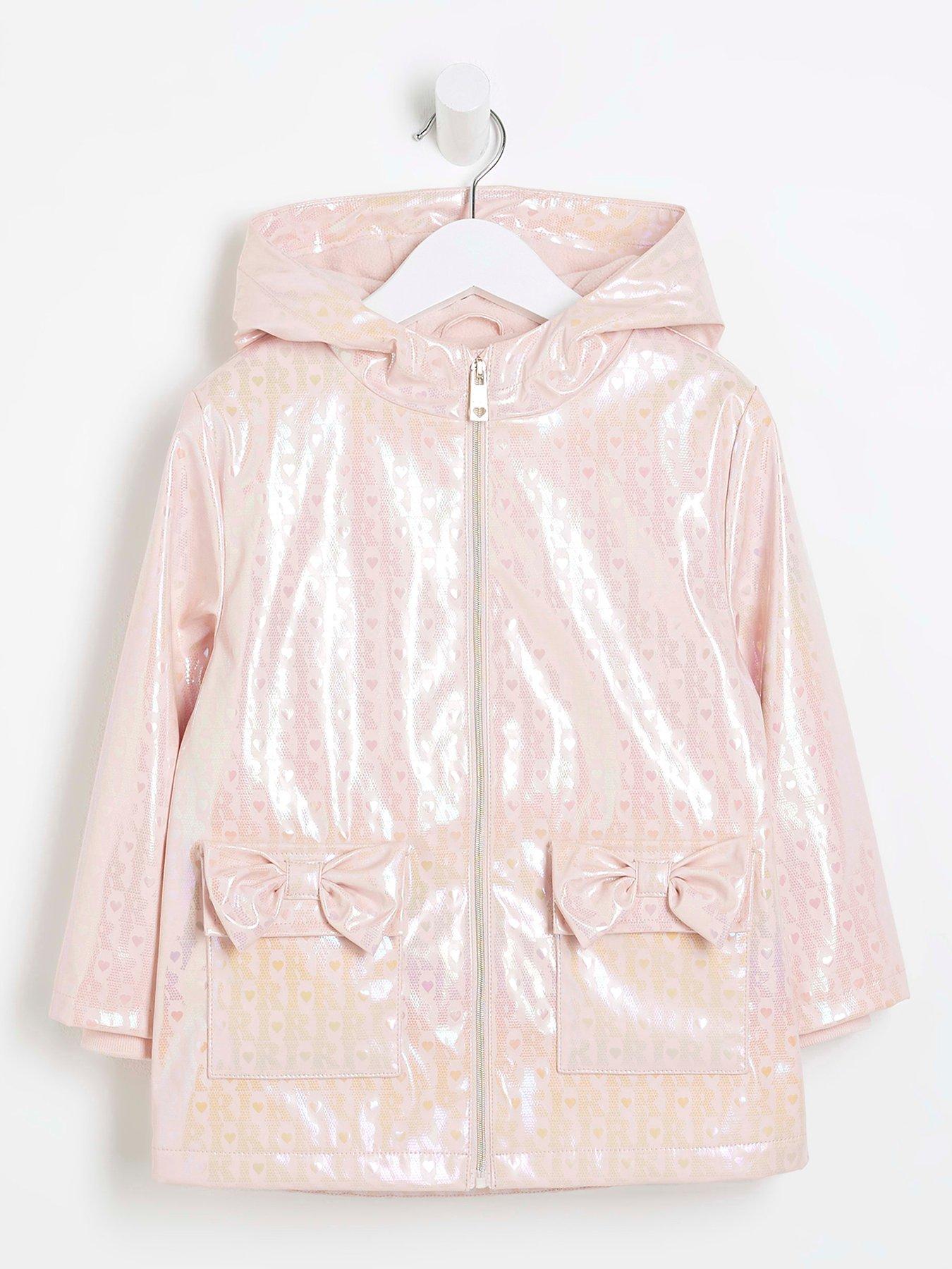 undefined Monogram Bow Hooded Raincoat - Pink