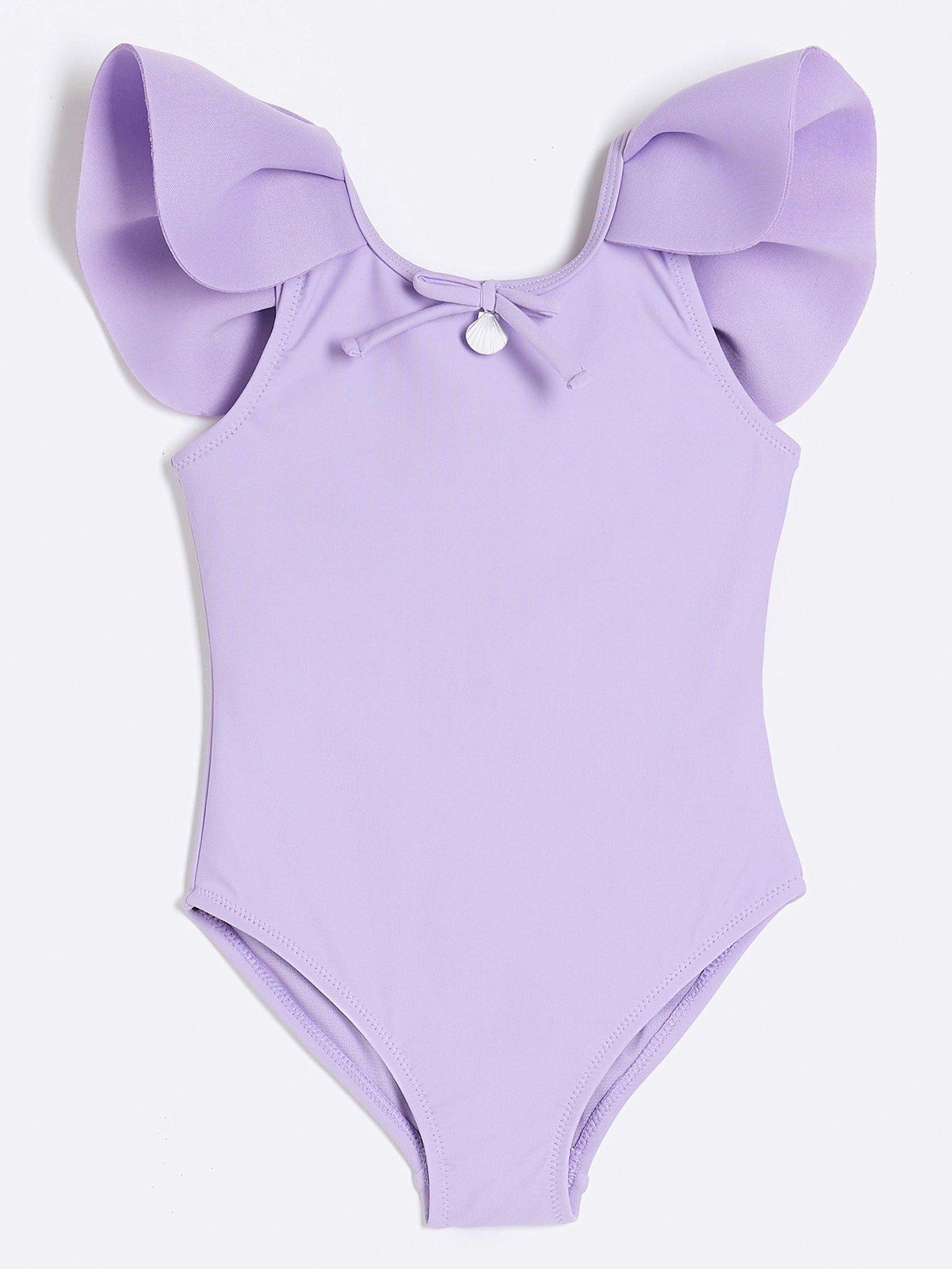 undefined Mini Girls Shell Charm Swimsuit - Blue