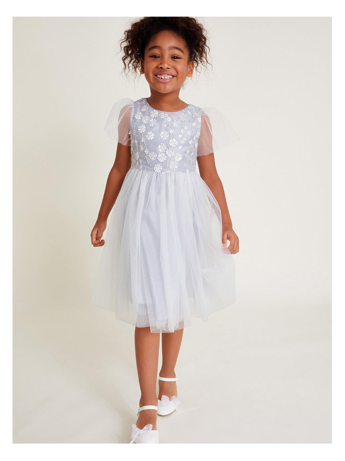 undefined Girls Bella Beaded Dress - Grey