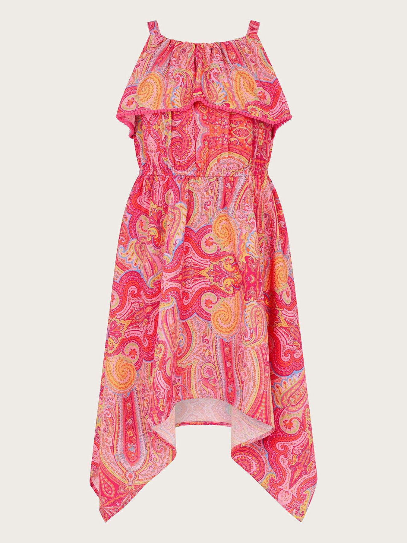Image of Monsoon Girls Paisley Midi Dress - Orange