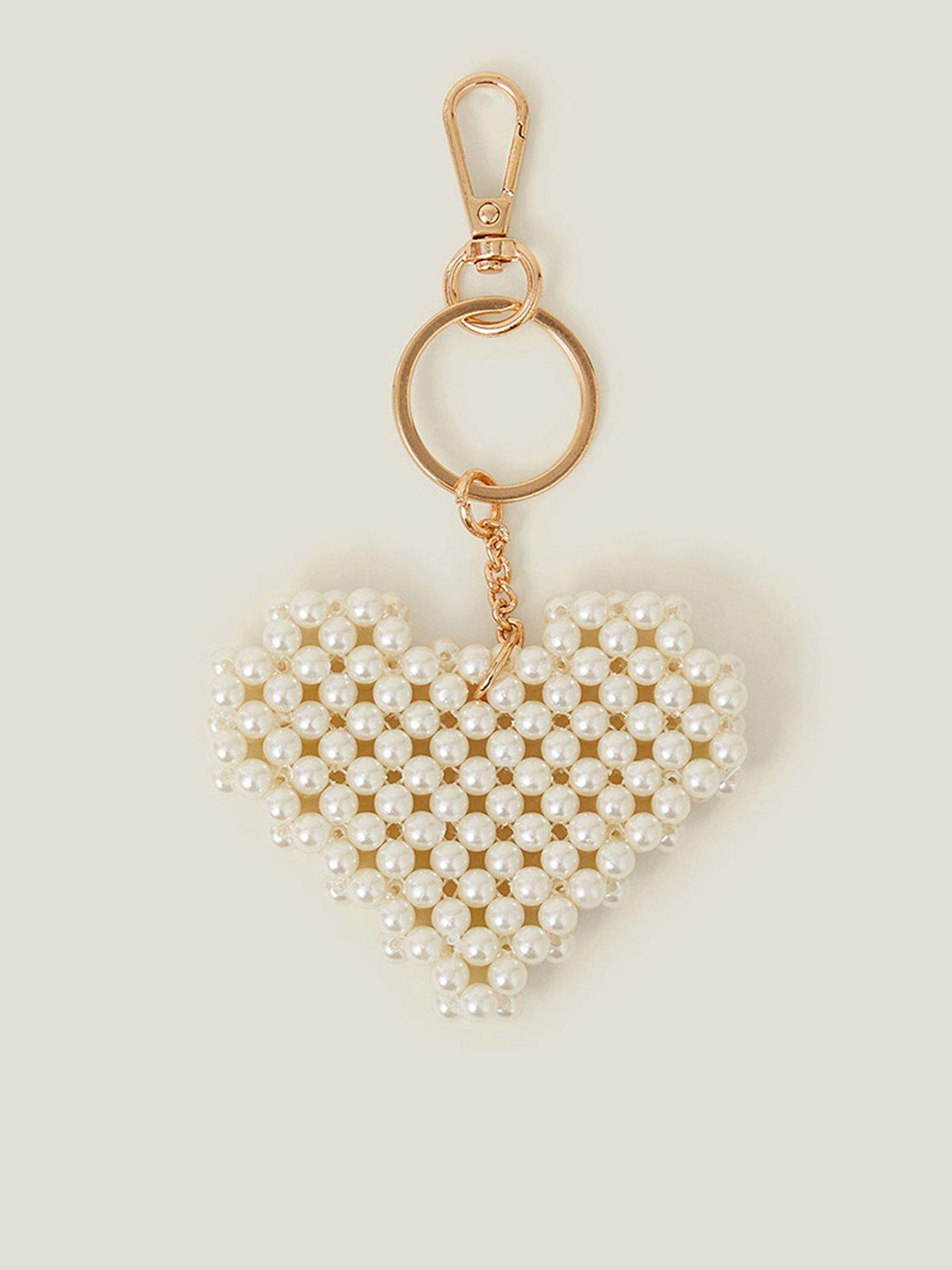 undefined Bridal Heart Keyring - Ivory